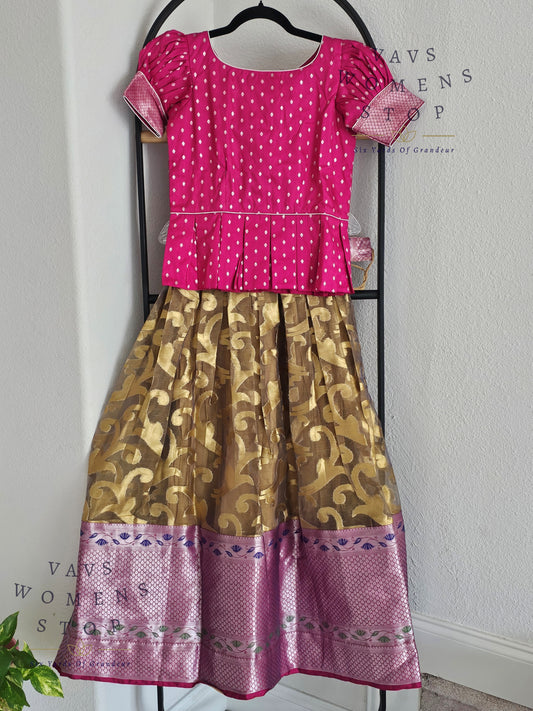 Designer Gold Tissue Lehenga Blouse