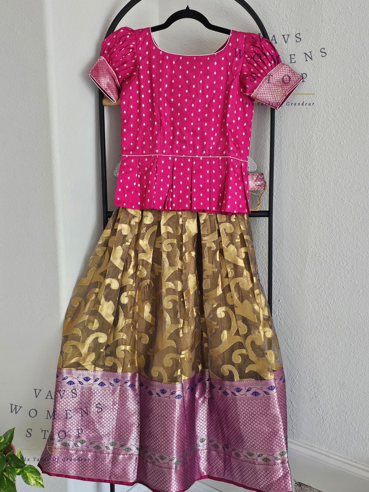 Designer Gold Tissue Lehenga Blouse