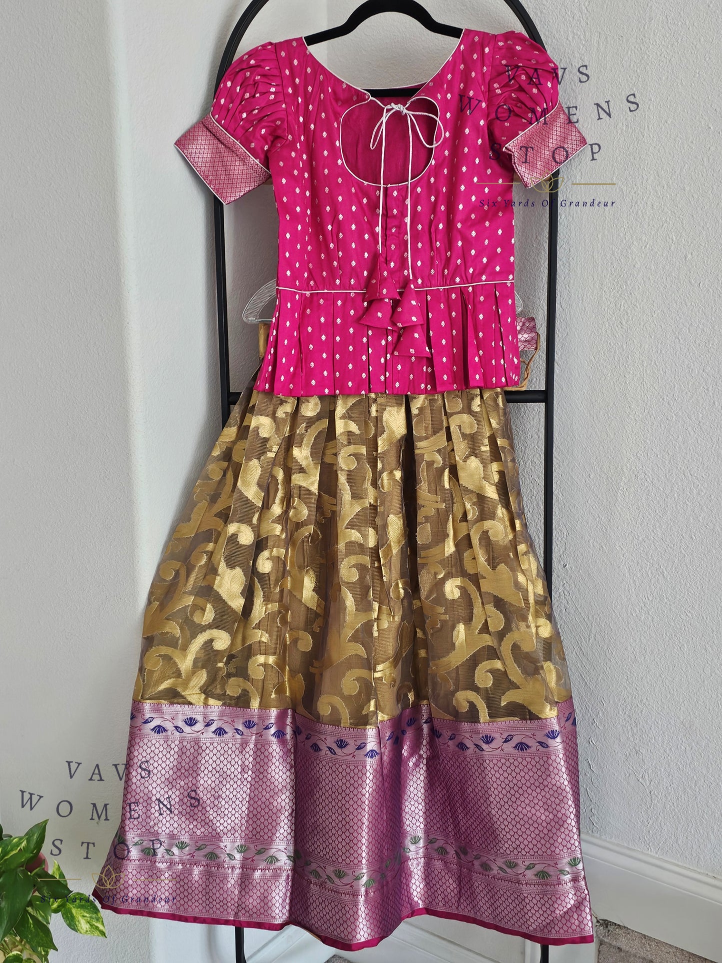 Designer Gold Tissue Lehenga Blouse