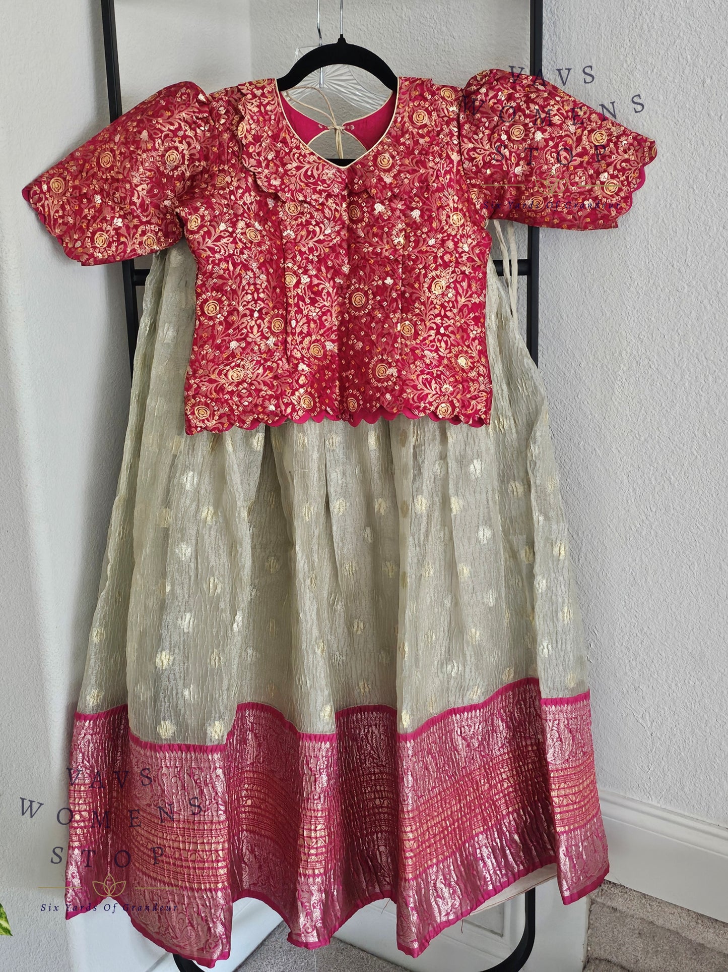 Crush Tissue Silk Lehenga - Benarasi Blouse