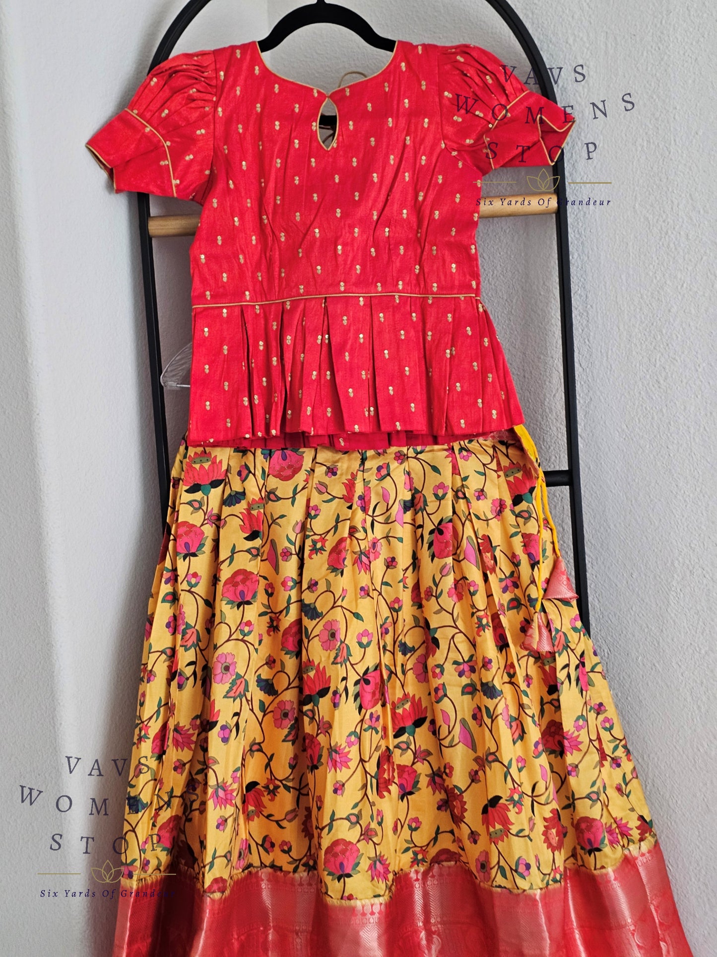 Benarasi Kalamkari Prints Silk Lehenga Blouse
