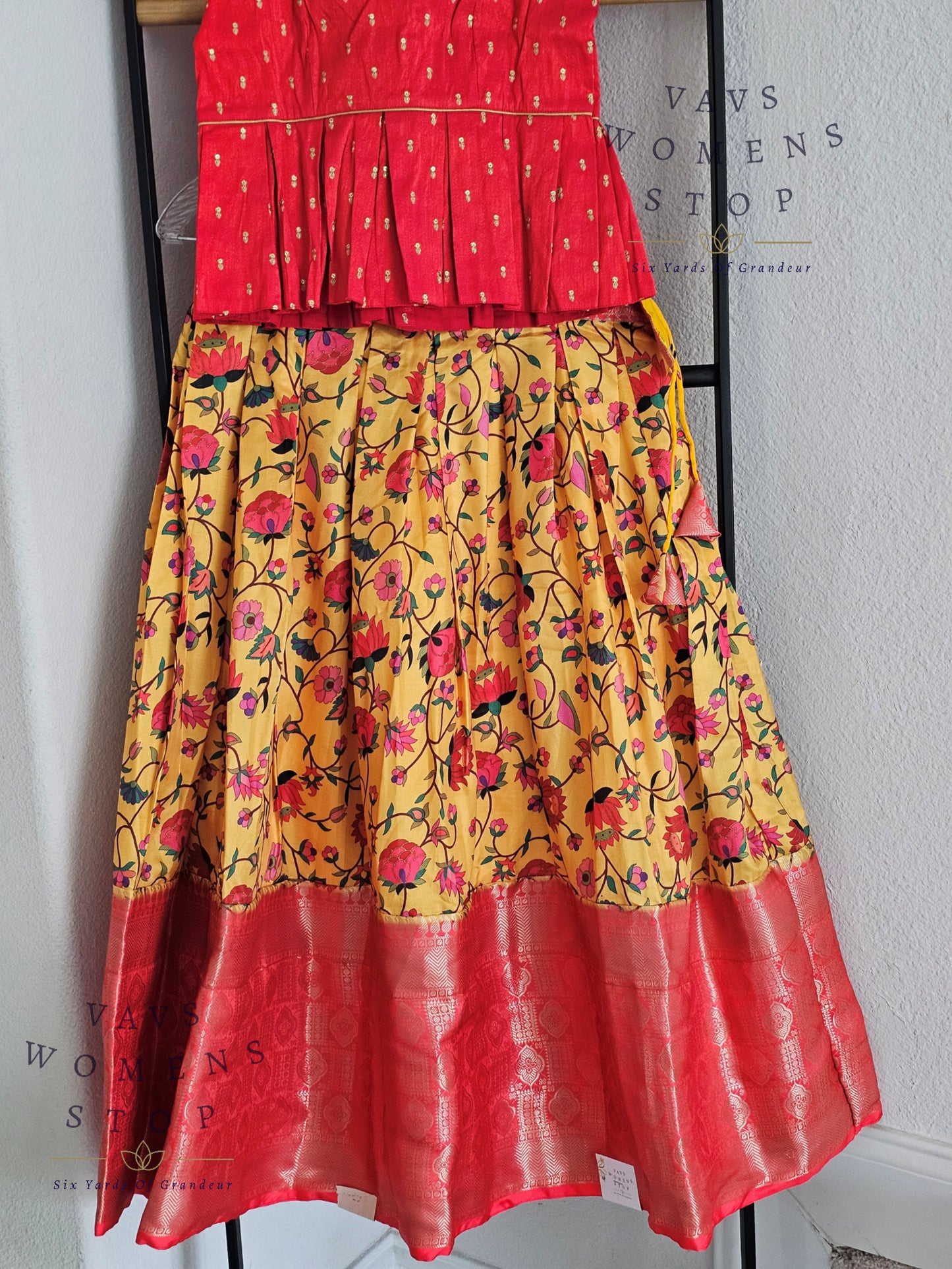 Benarasi Kalamkari Prints Silk Lehenga Blouse
