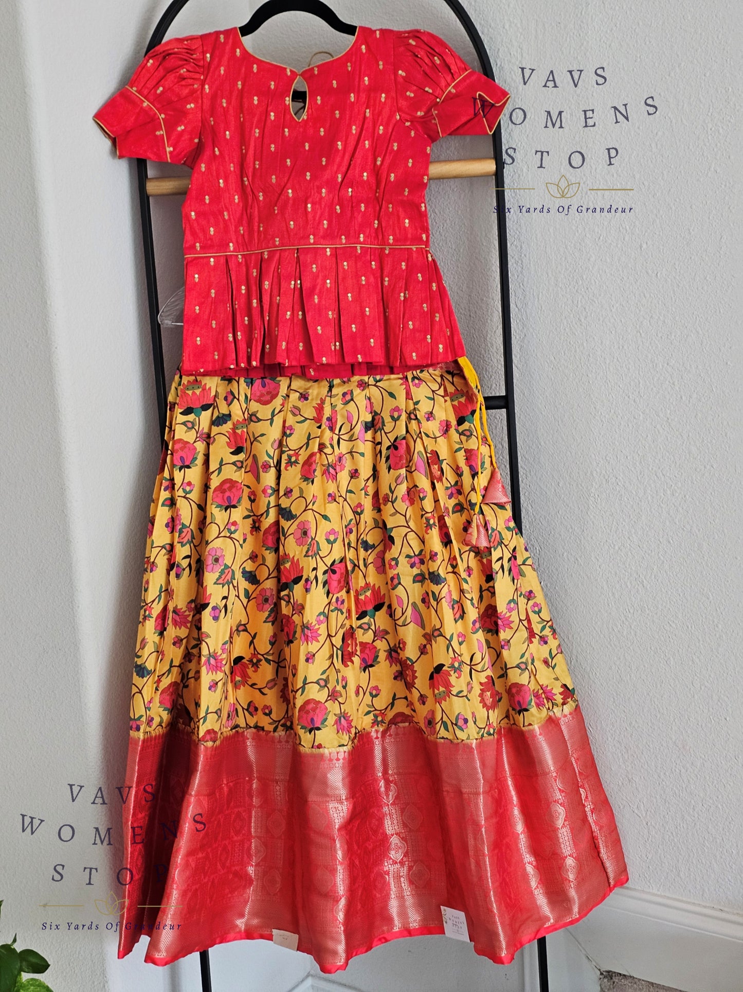 Benarasi Kalamkari Prints Silk Lehenga Blouse