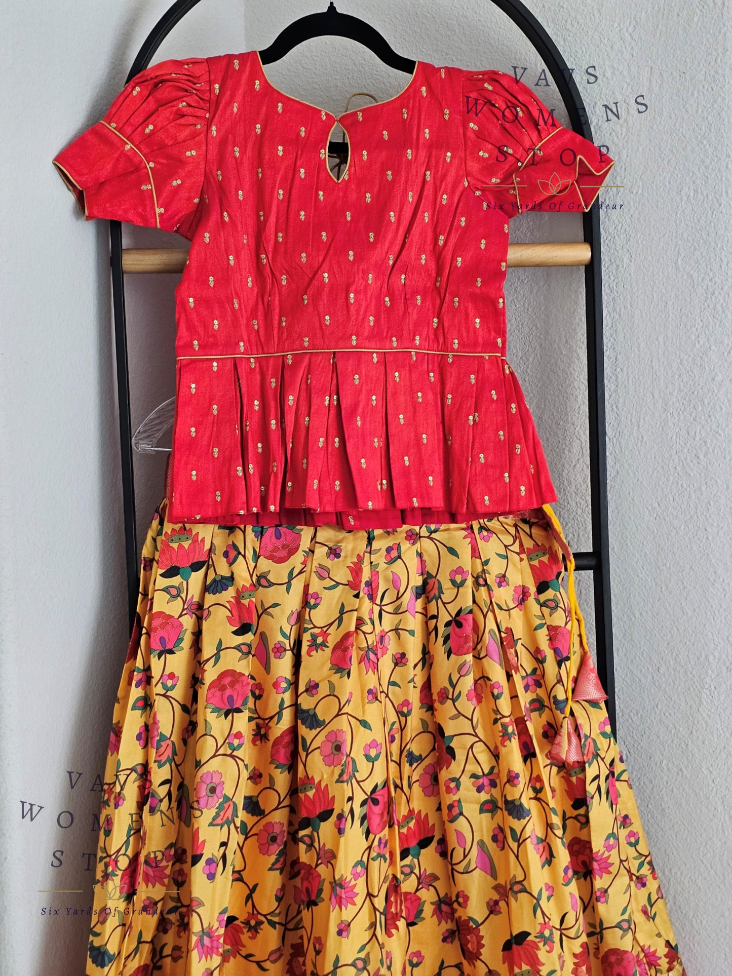 Benarasi Kalamkari Prints Silk Lehenga Blouse