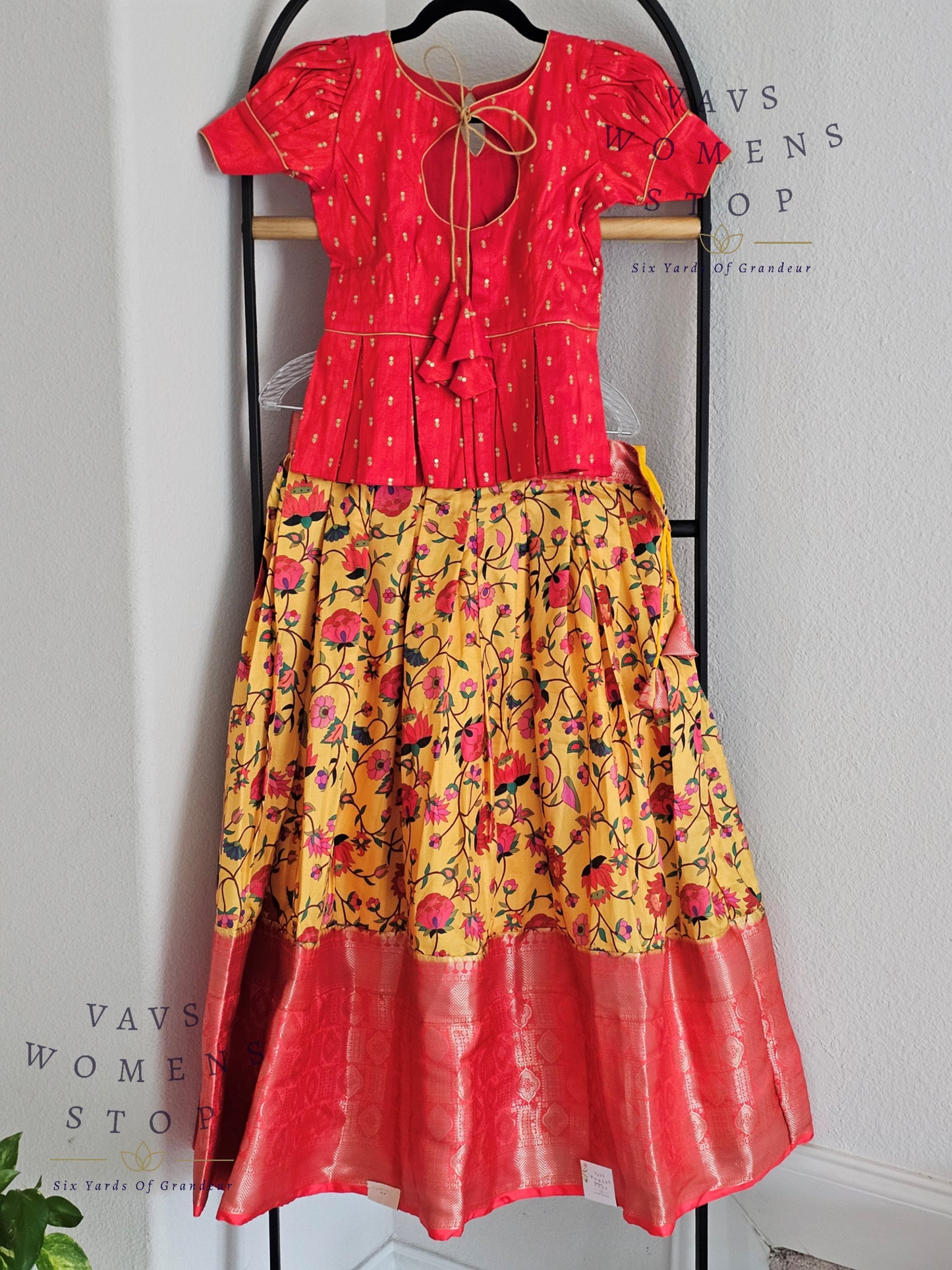 Benarasi Kalamkari Prints Silk Lehenga Blouse