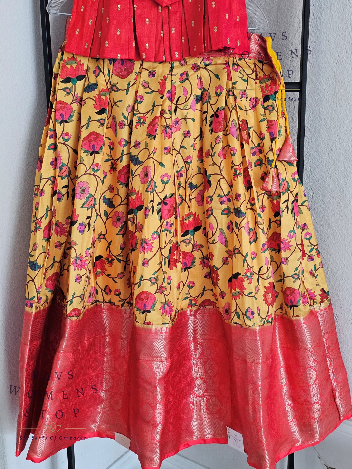 Benarasi Kalamkari Prints Silk Lehenga Blouse
