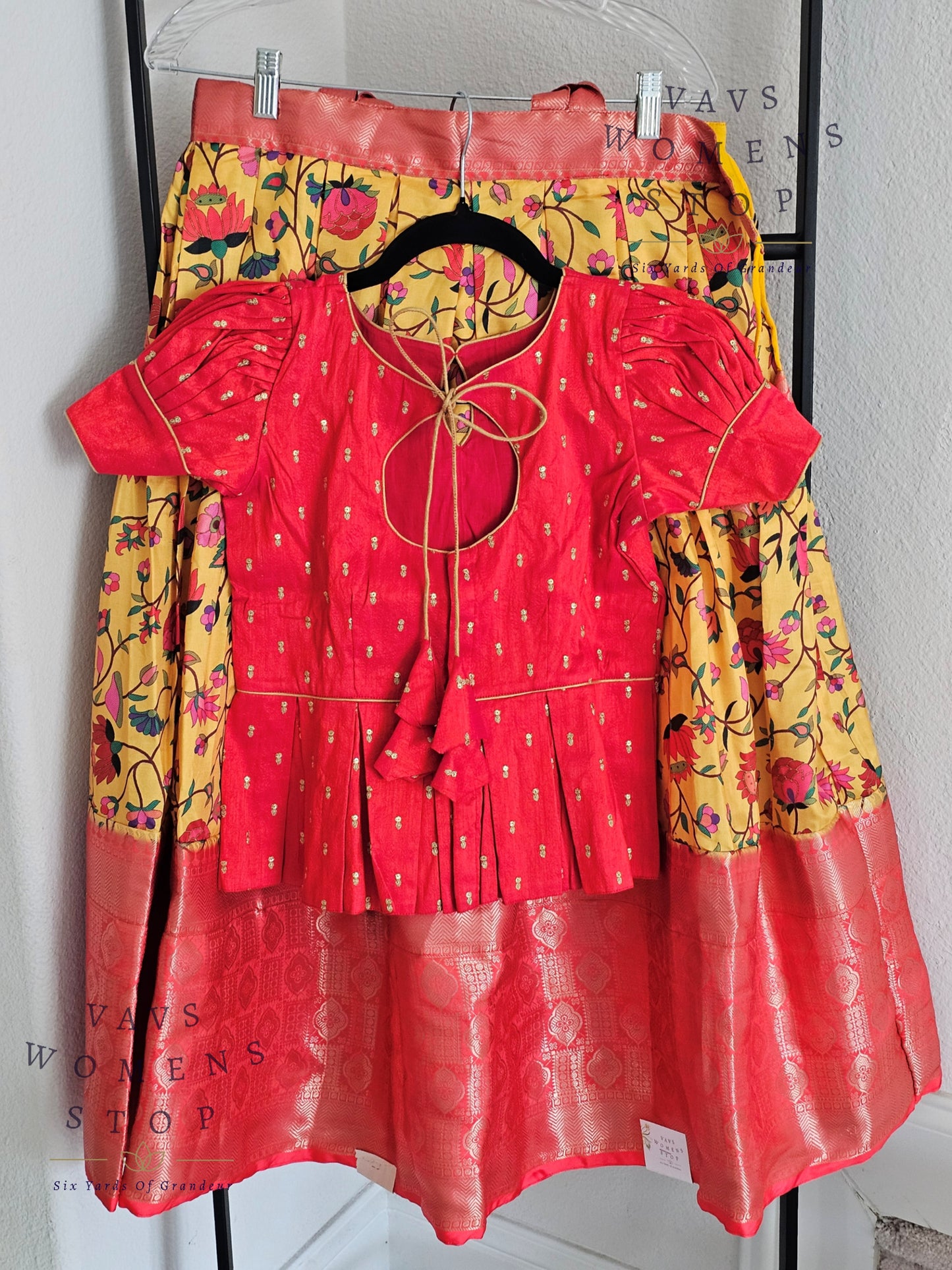 Benarasi Kalamkari Prints Silk Lehenga Blouse