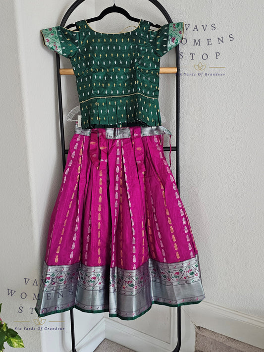 Benarasi semi silk paithani lehenga blouse