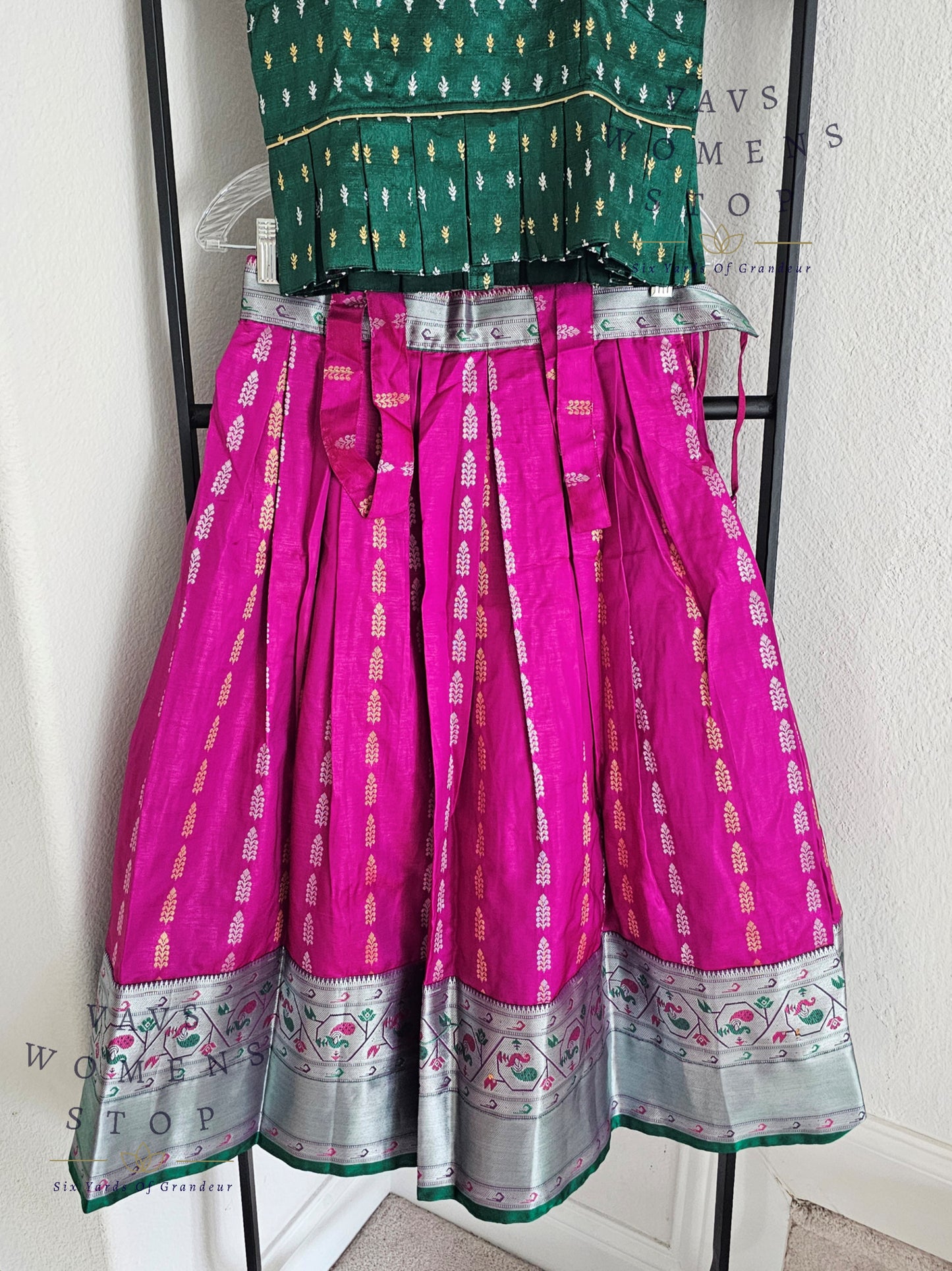 Benarasi semi silk paithani lehenga blouse