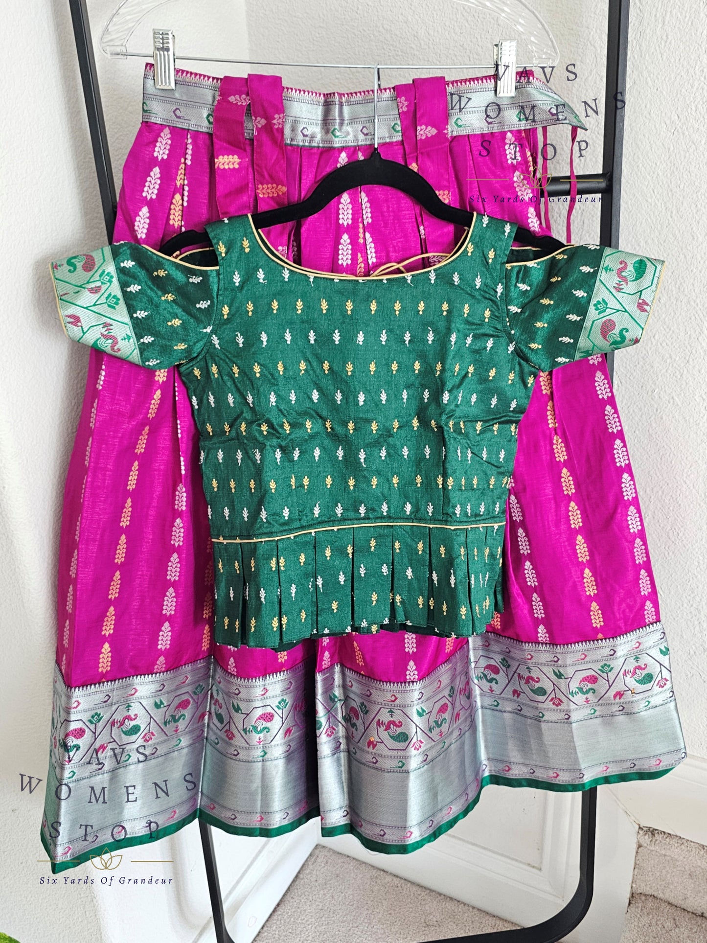 Benarasi semi silk paithani lehenga blouse