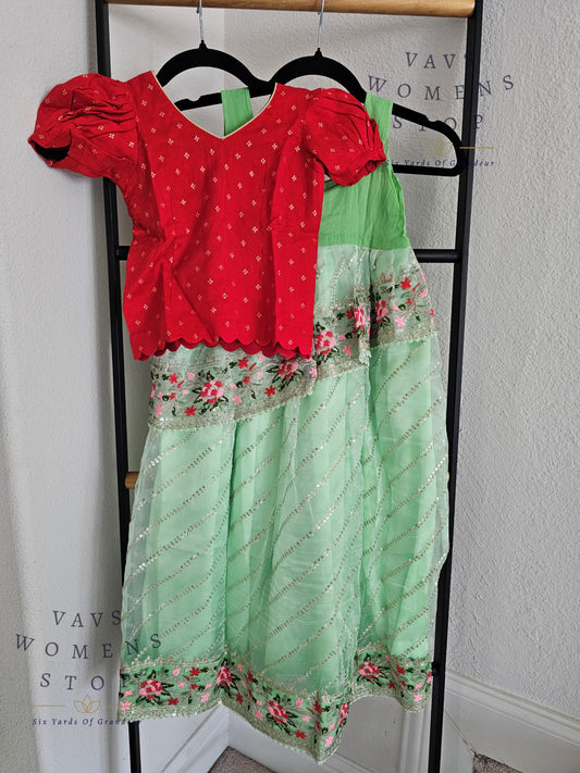 Designer Organza Sequins Lehenga Blouse