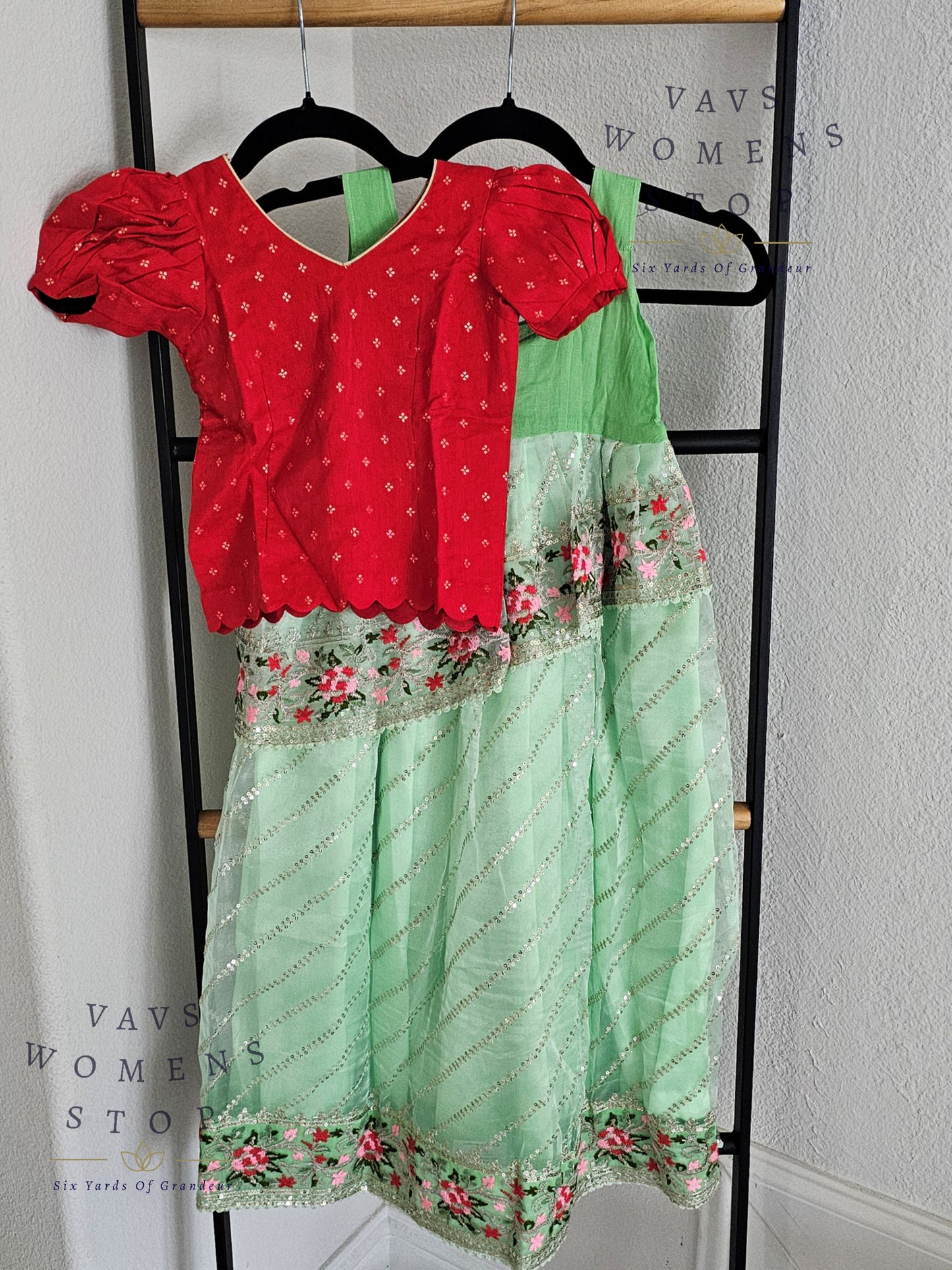 Designer Organza Sequins Lehenga Blouse