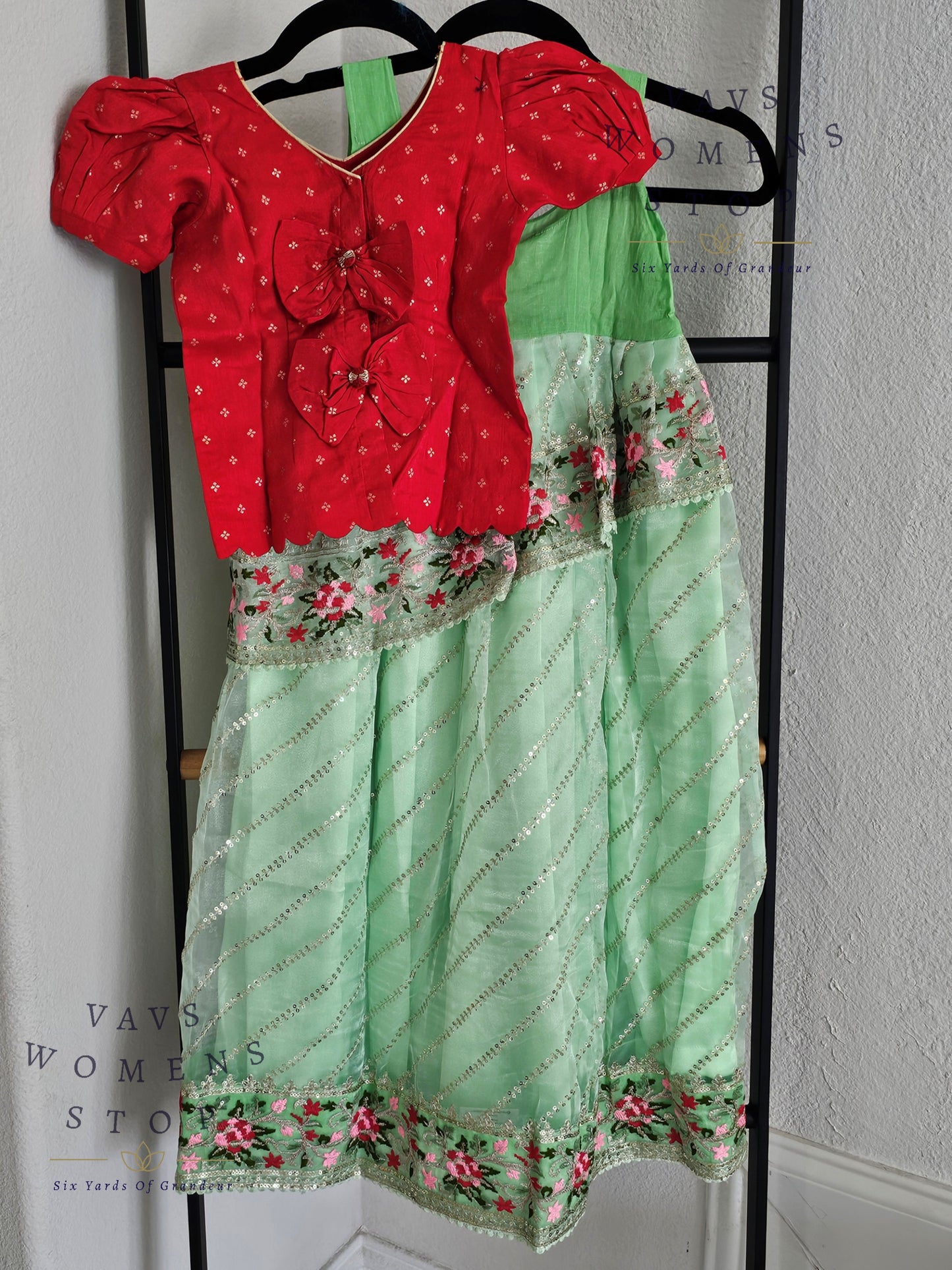 Designer Organza Sequins Lehenga Blouse