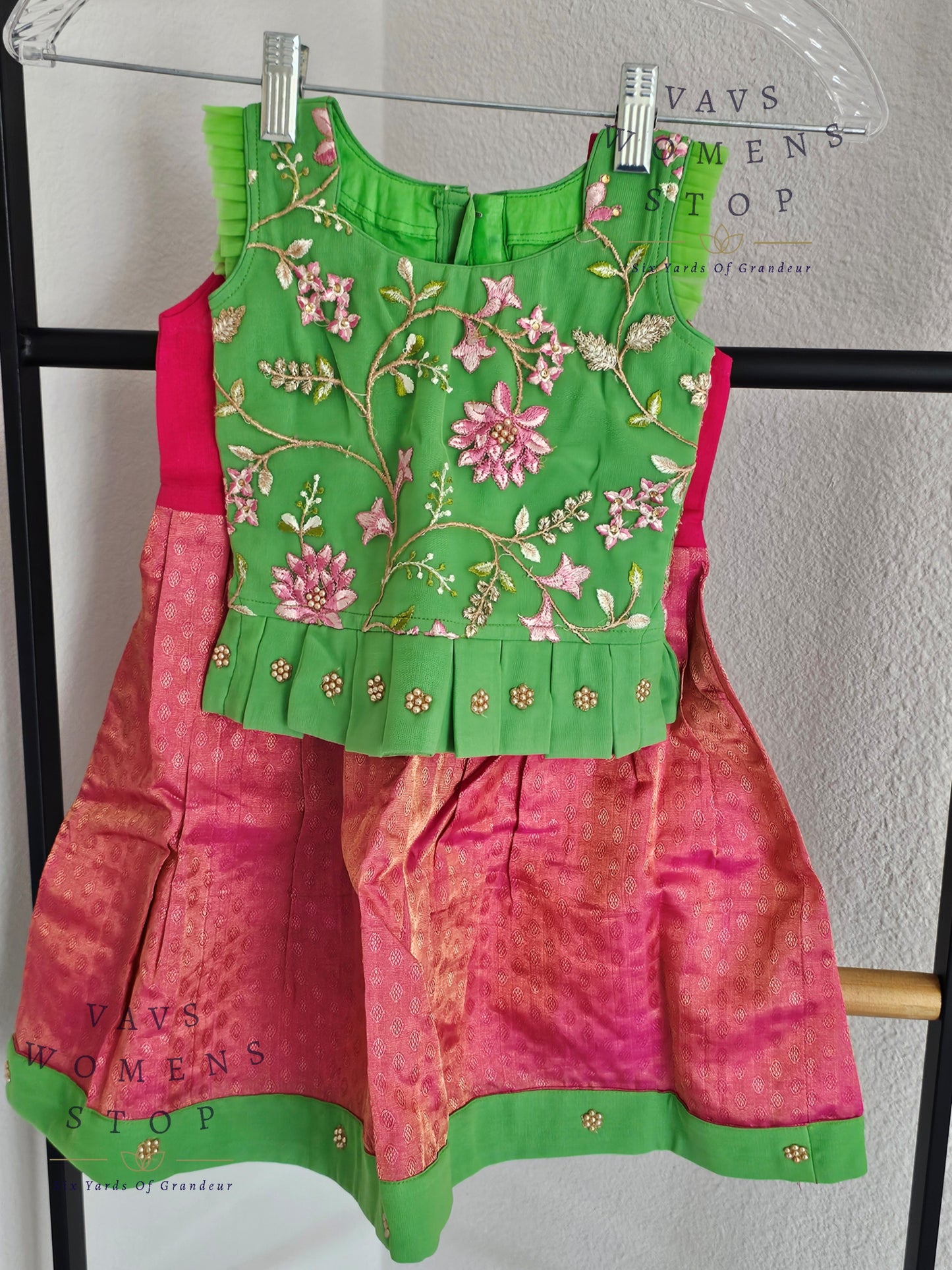Pure Kanchi Silk Lehenga Paired with Designer Net Blouse