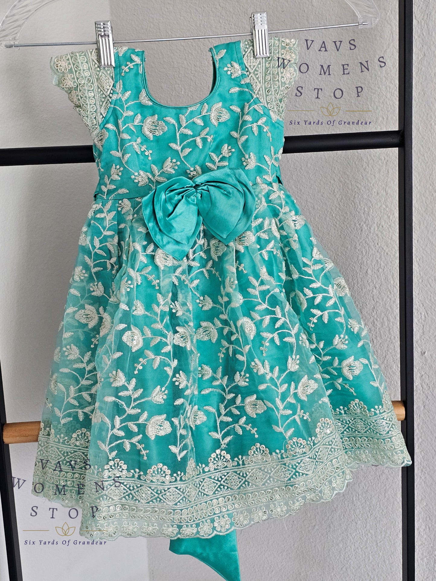 Designer Organza Sequins Frock