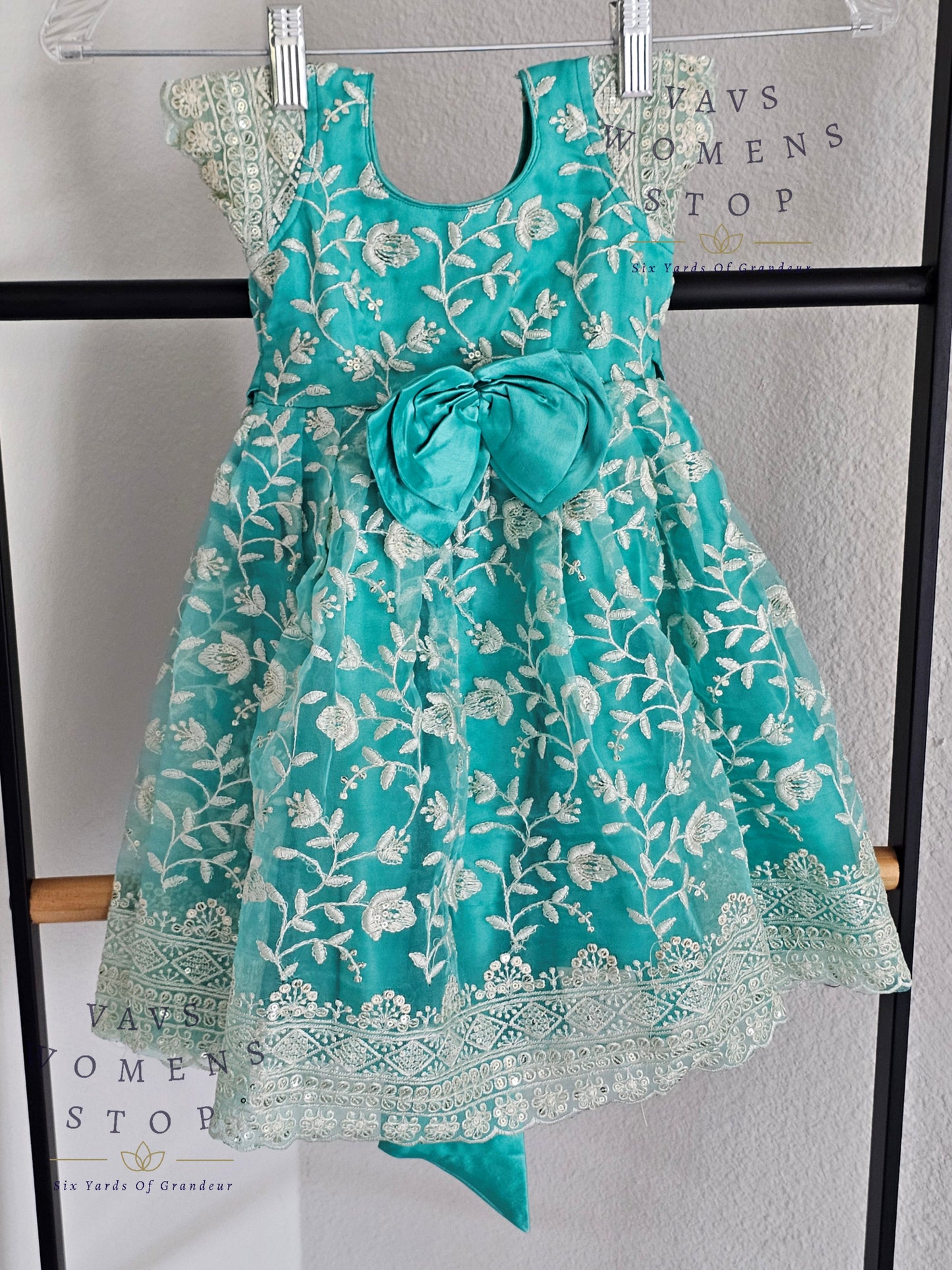 Designer Organza Sequins Frock