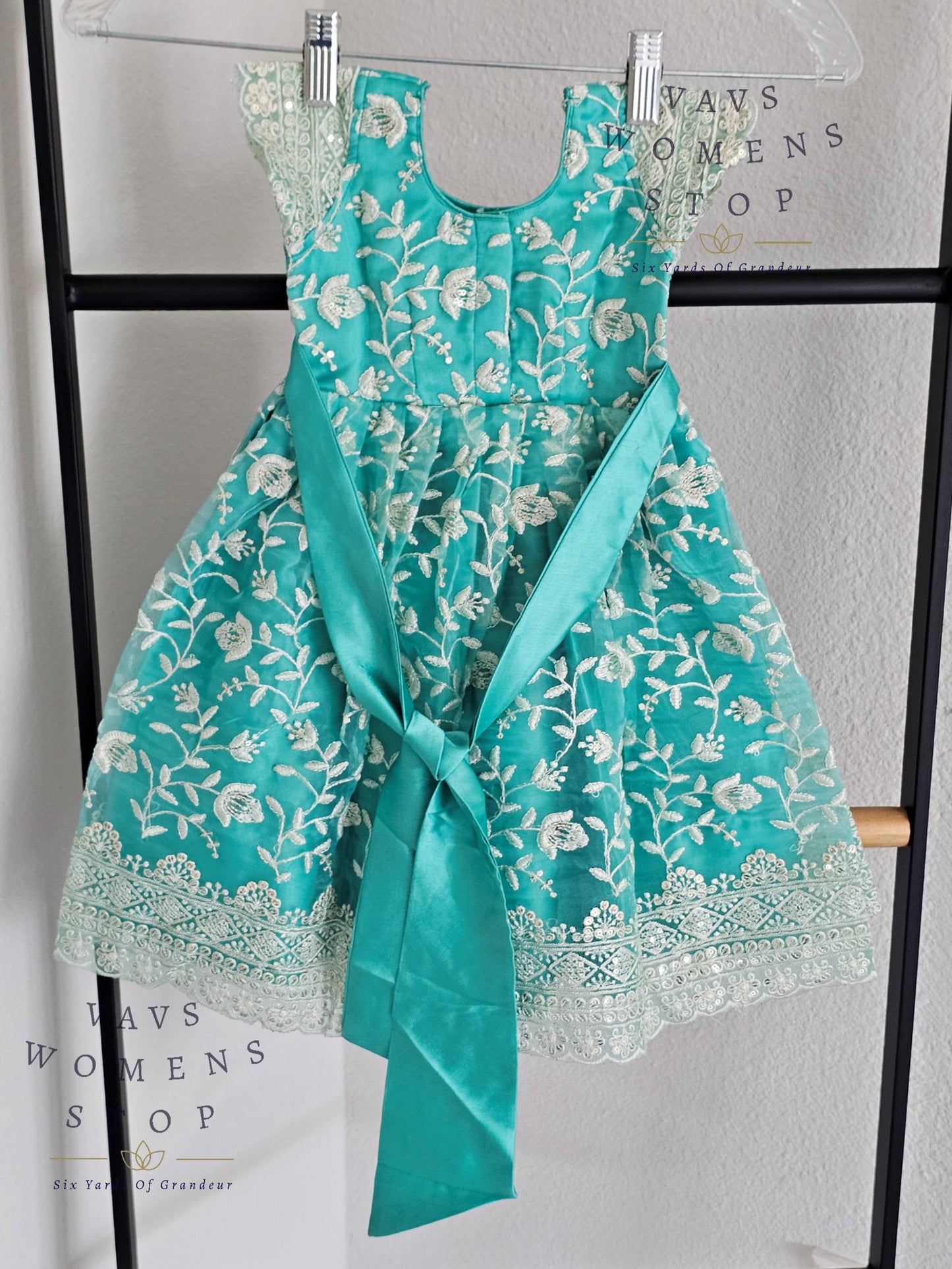 Designer Organza Sequins Frock