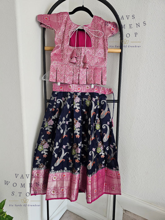 Chiniya Benarasi Langa Blouse/ Pattu Pavadai set