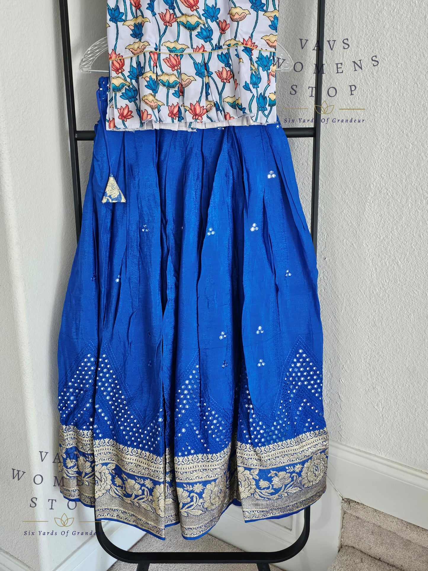 Foil Mirror Georgette Lehenga/Blouse Set