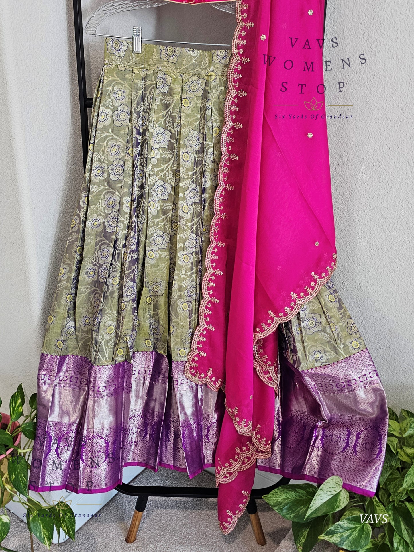 Pure Kanchi Pattu Silk Traditional Half Saree Set