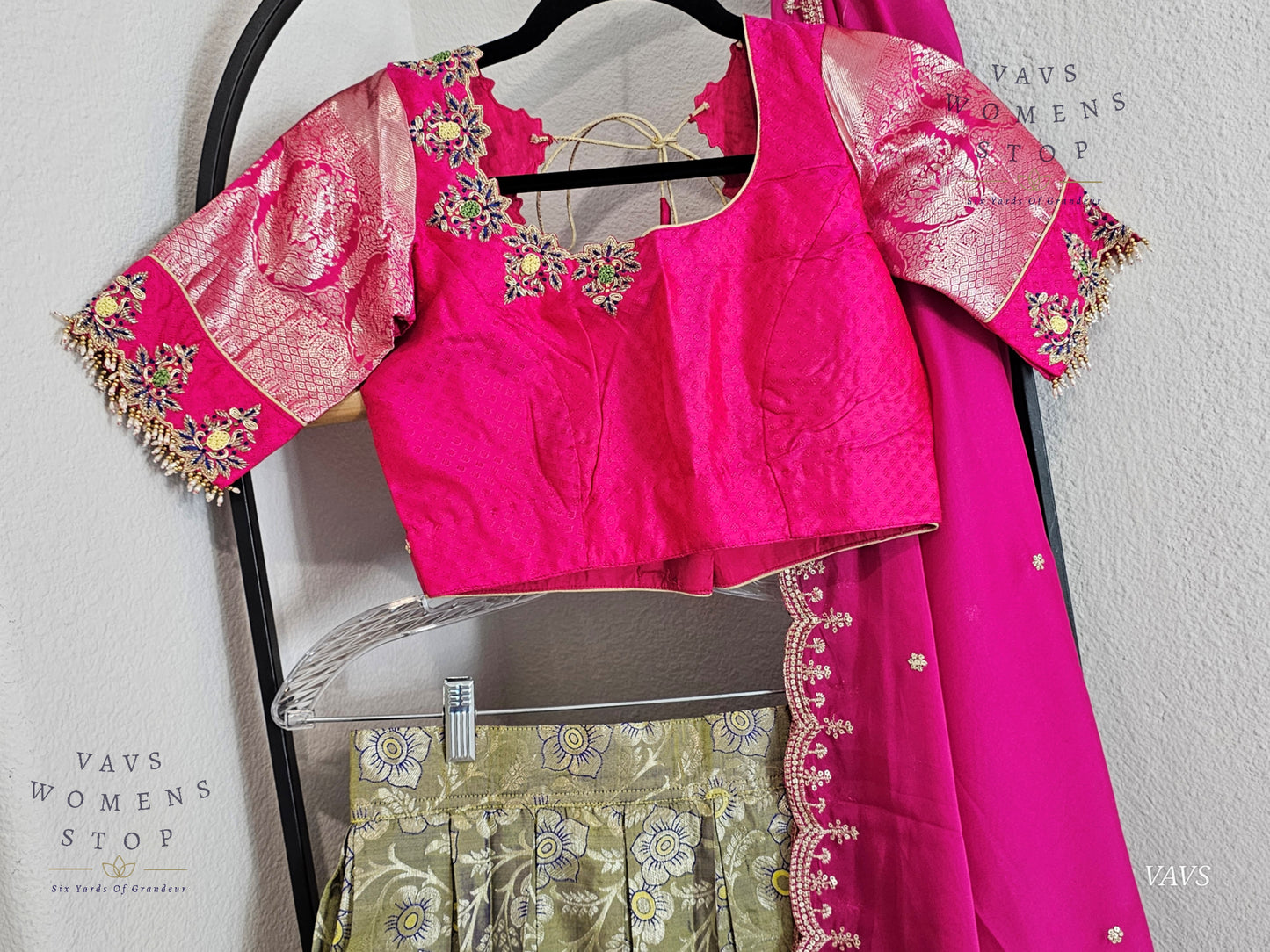 Pure Kanchi Pattu Silk Traditional Half Saree Set