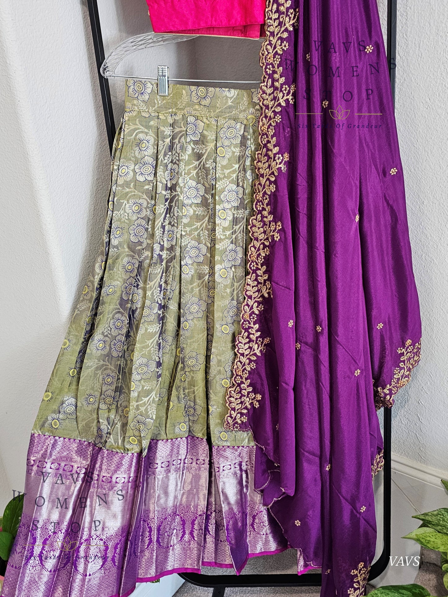 Pure Kanchi Pattu Silk Traditional Half Saree Set