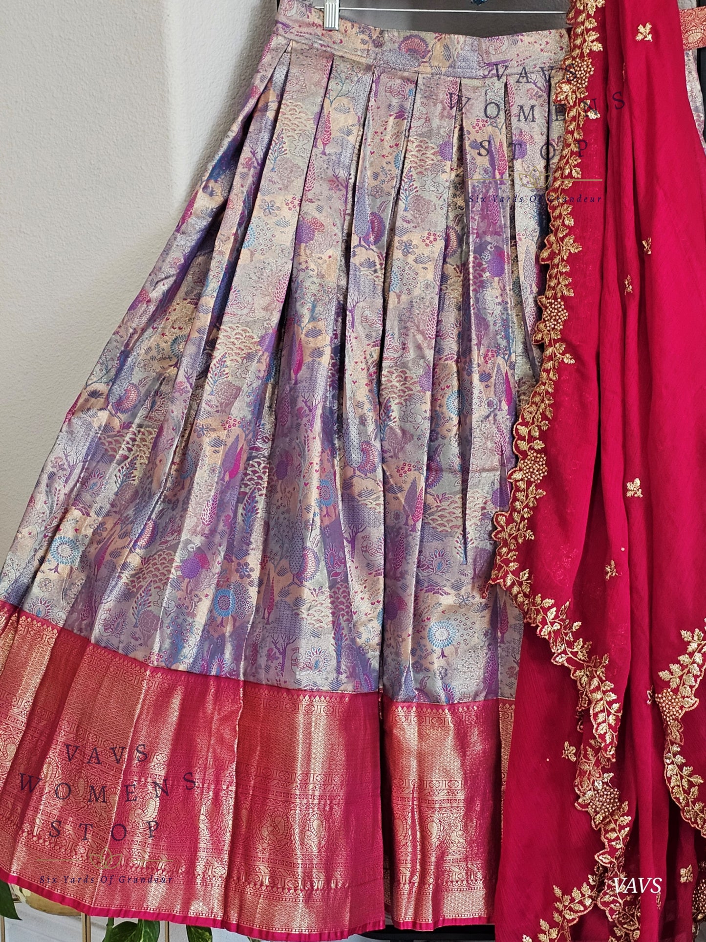 Semi Kanchi Half Saree Set – Traditional South Indian Lehenga for Women | Bridal & Festive Wear | Ready to Ship USA