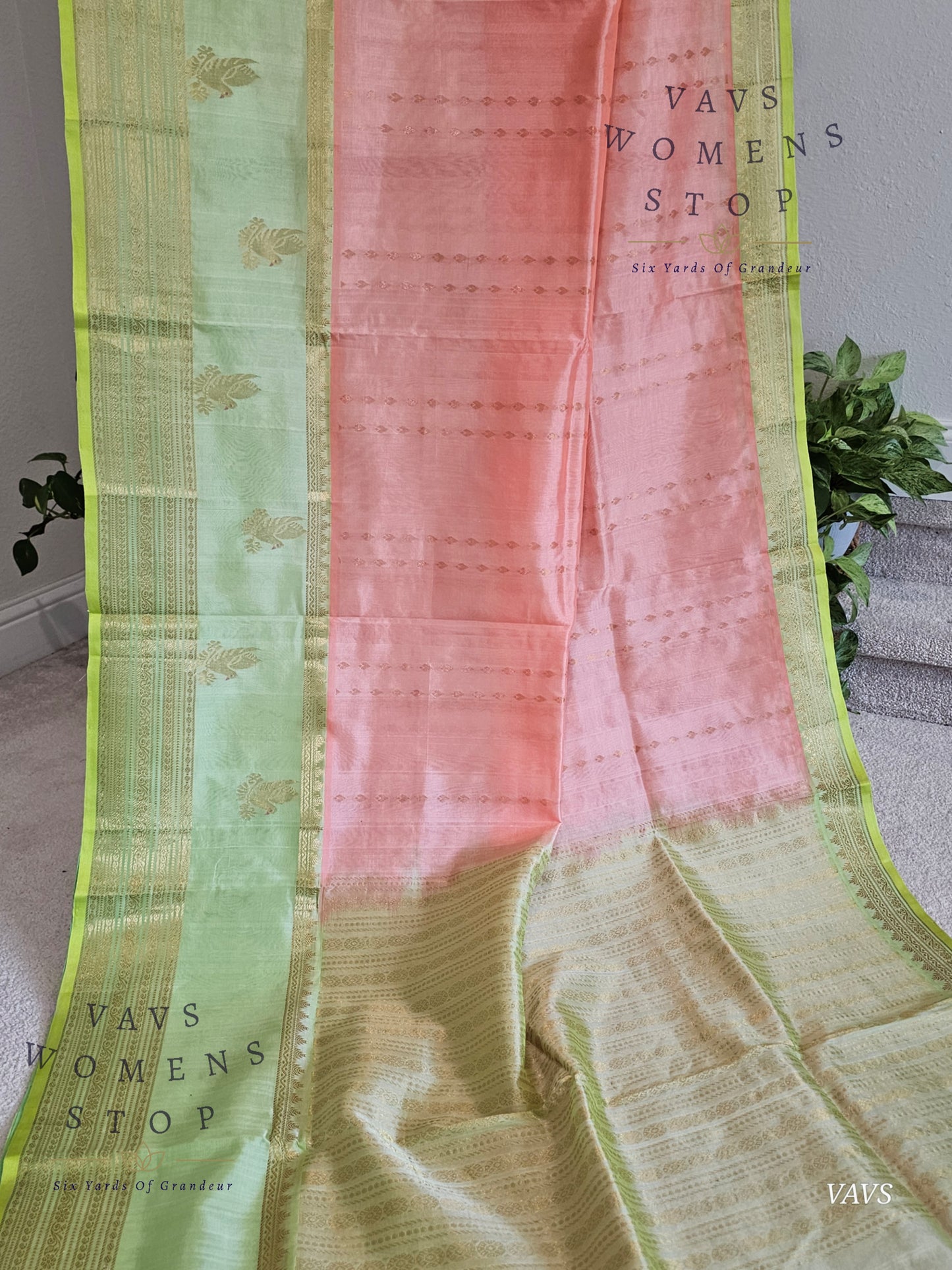 Pure Gadwal Silk Cotton Handloom Traditional Lines Border Pattern Saree - Blouse – Traditional Wedding & Festive Wear