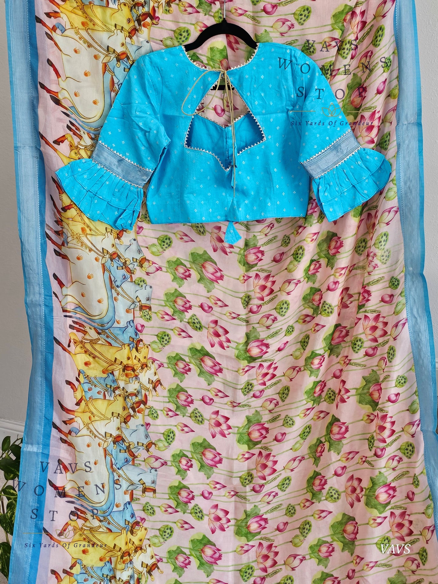 Pink Shade Pichwai Print Mangalagiri Silk Saree with Blouse