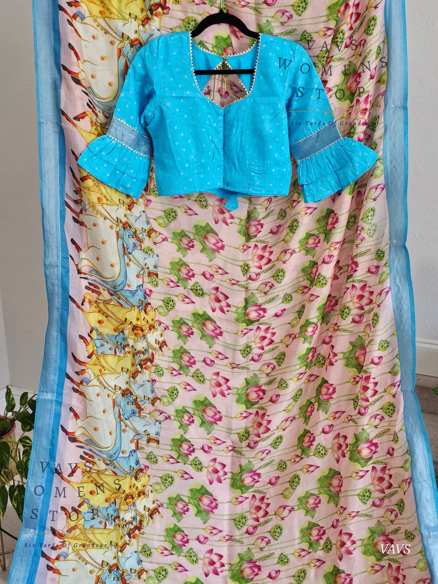 Pink Shade Pichwai Print Mangalagiri Silk Saree with Blouse