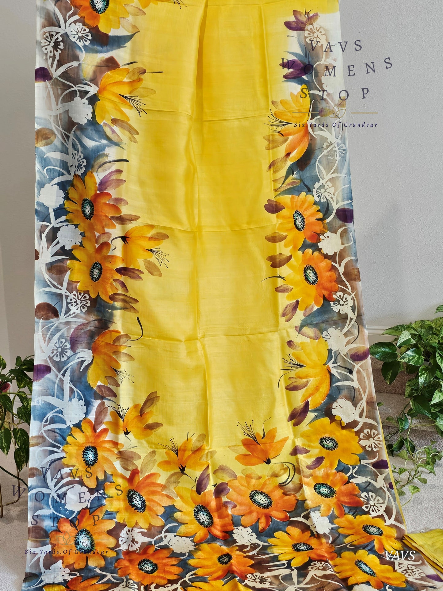 Exclusive Designer Pure Tussar Silk Saree with Puff Sleeves Blouse