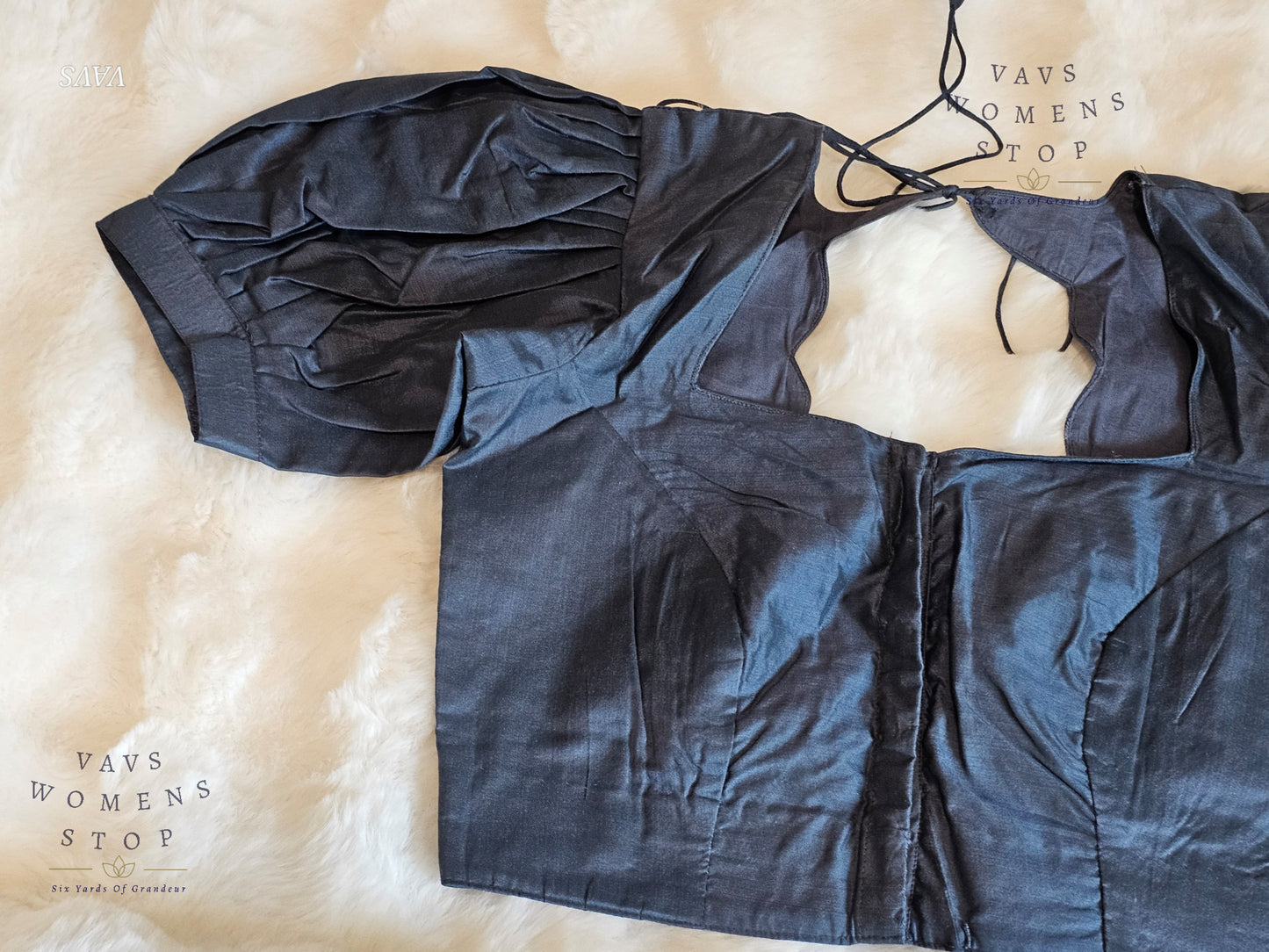 Gray Shade Puff Sleeves Blouse