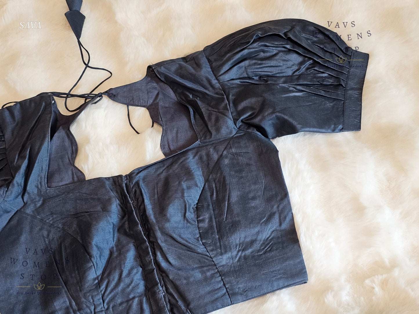 Gray Shade Puff Sleeves Blouse