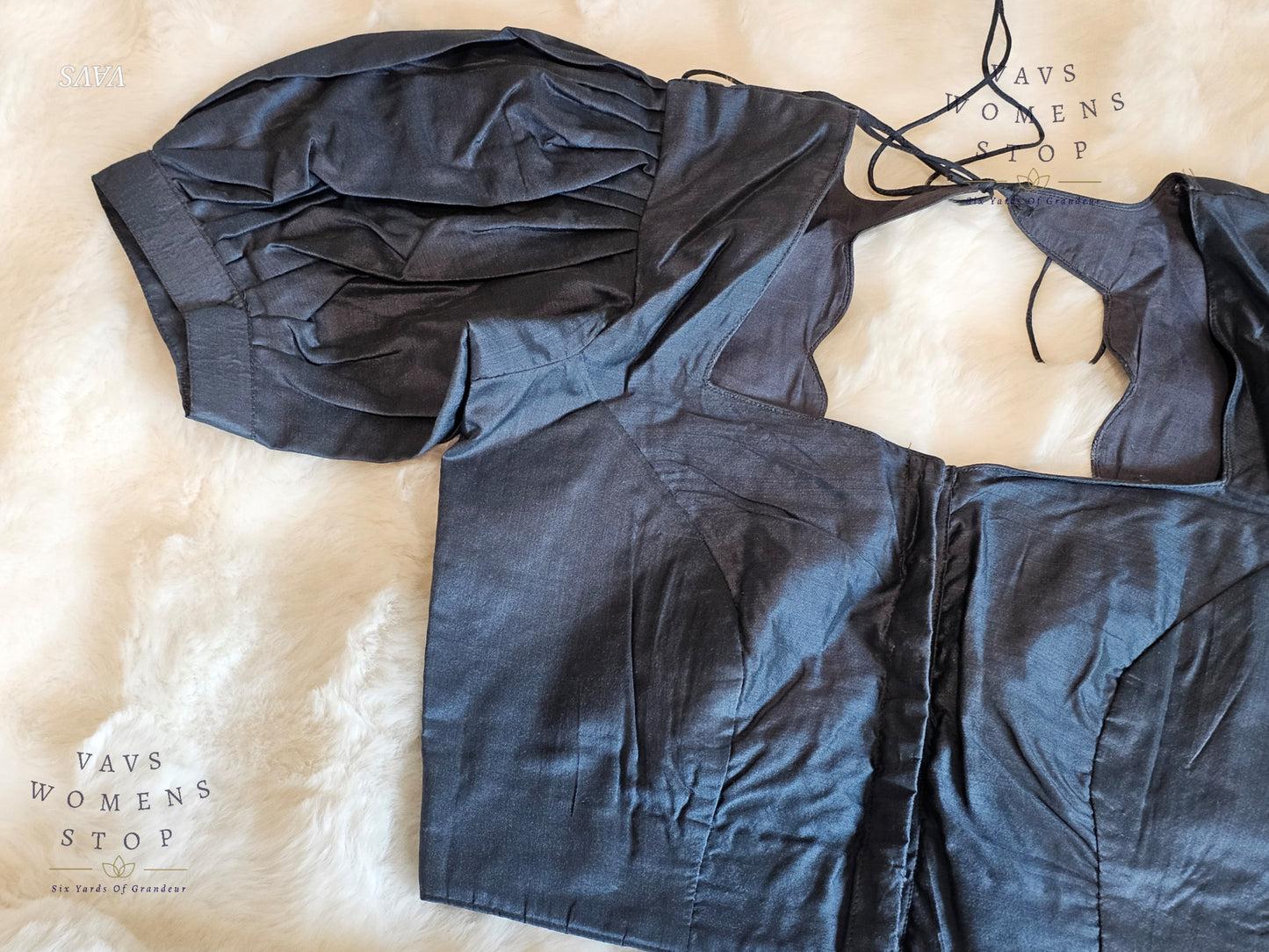 Gray Shade Puff Sleeves Blouse