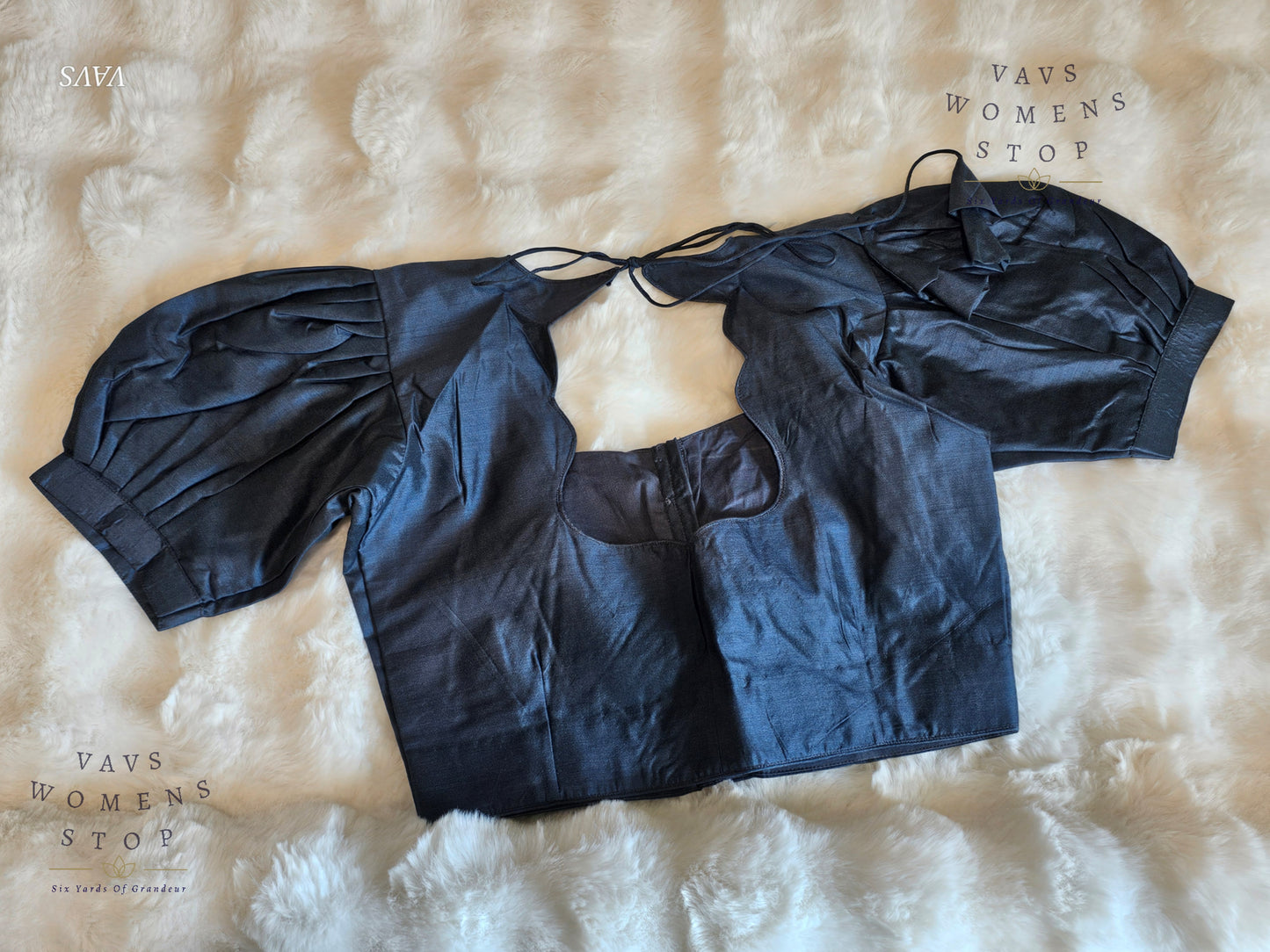 Gray Shade Puff Sleeves Blouse