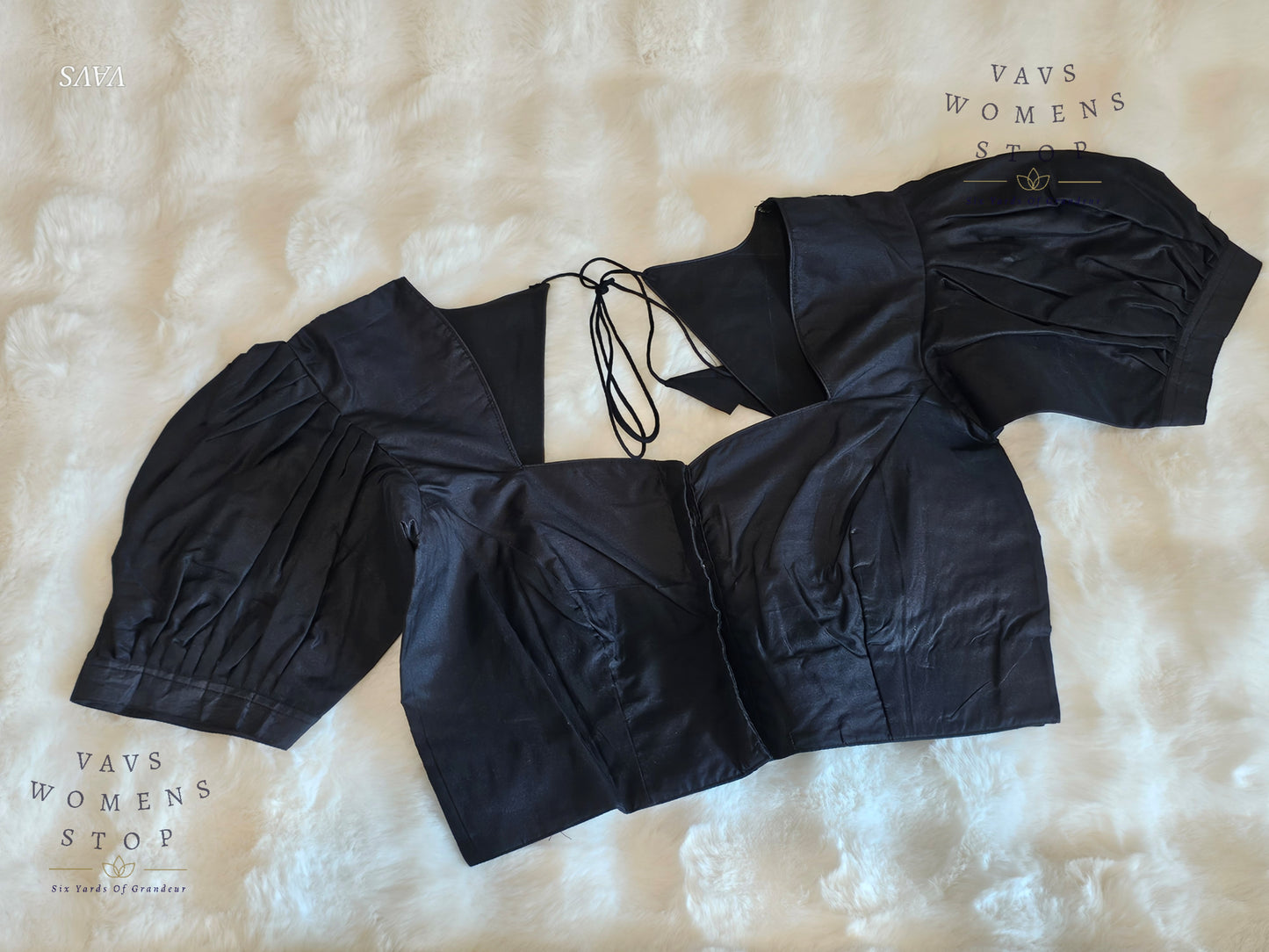 Black Puff Sleeves Blouse