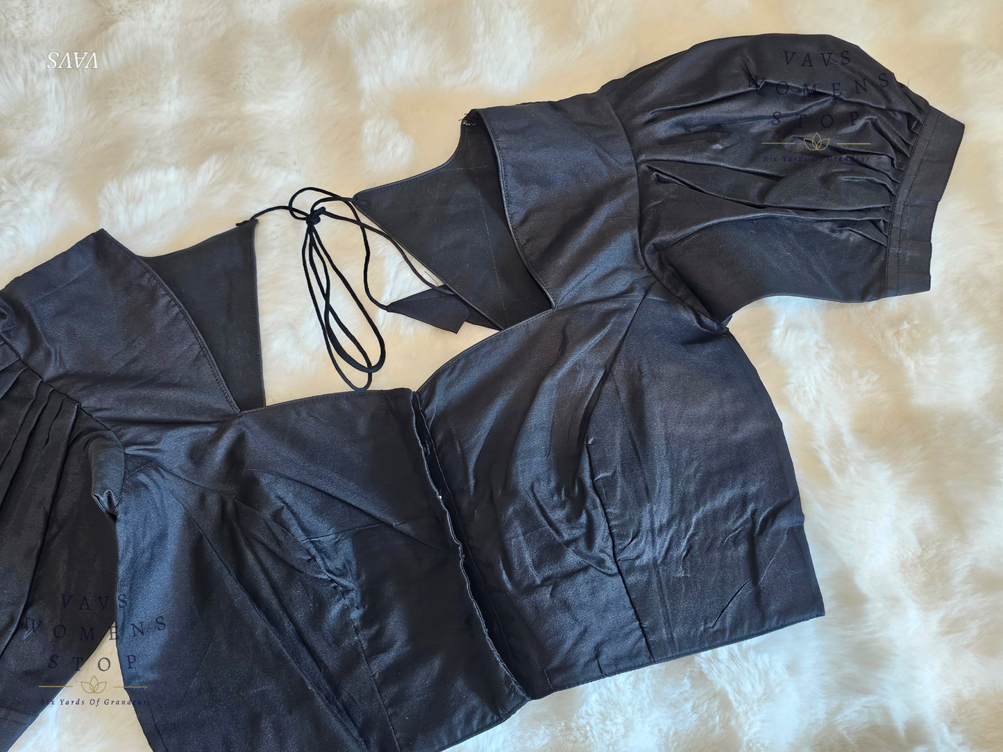Black Puff Sleeves Blouse