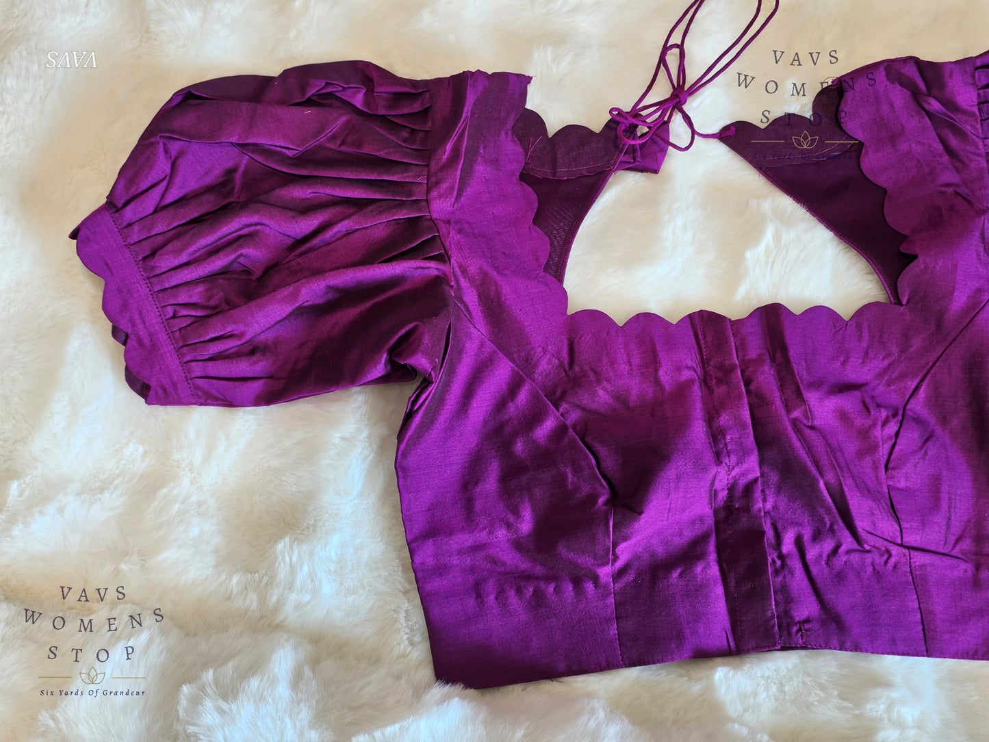 Purple Puff Sleeves Blouse