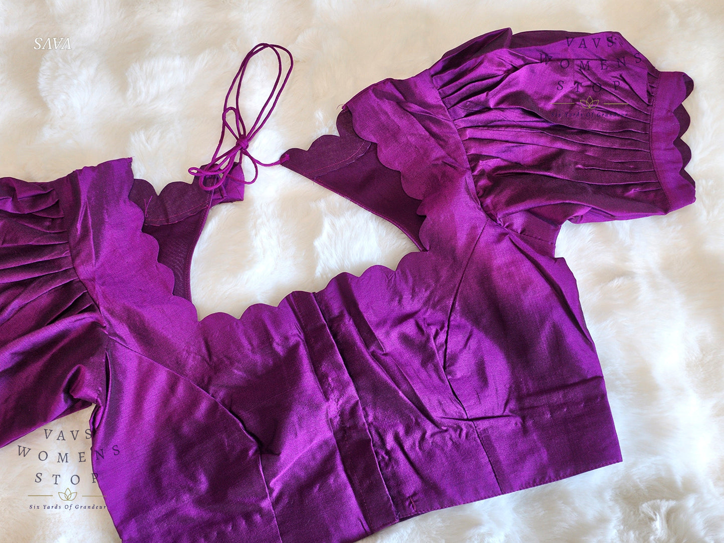 Purple Puff Sleeves Blouse