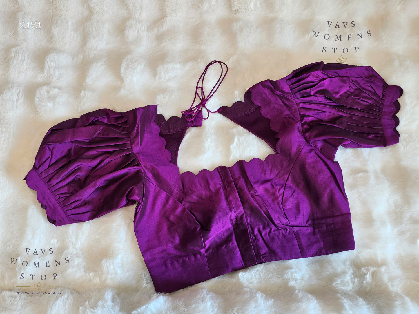Purple Puff Sleeves Blouse