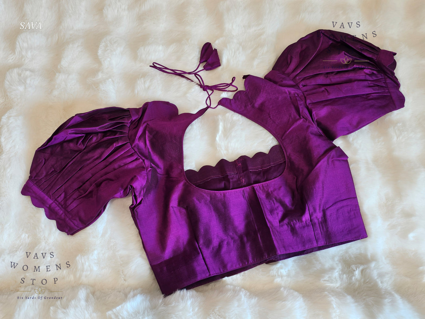 Purple Puff Sleeves Blouse