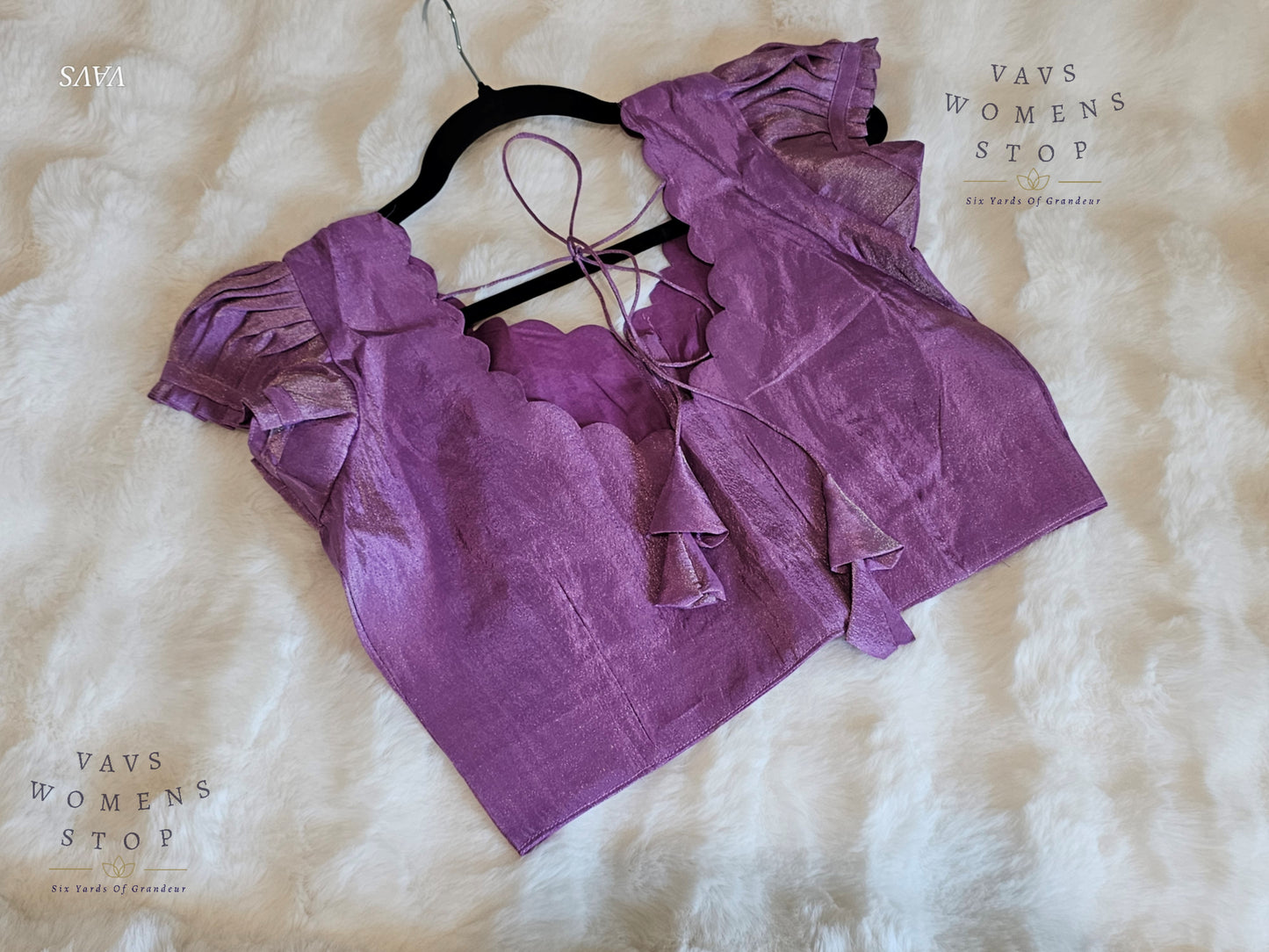 Lavender Shade Tissue Puff Sleeve Blouse