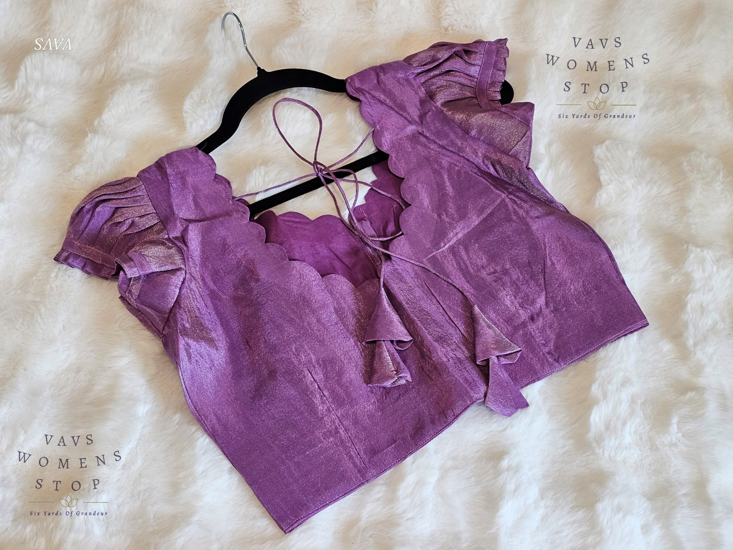 Lavender Shade Tissue Puff Sleeve Blouse