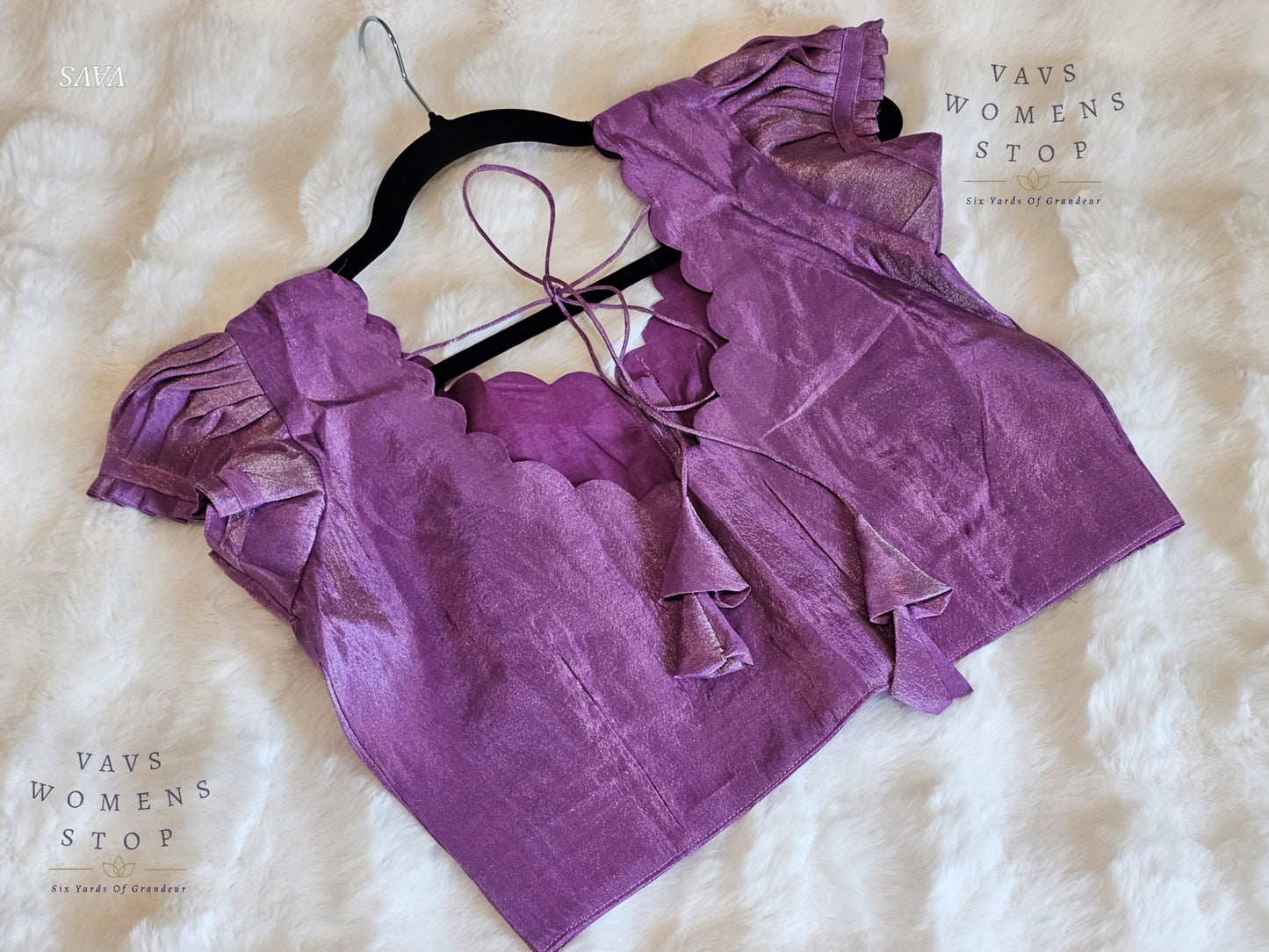 Lavender Shade Tissue Puff Sleeve Blouse