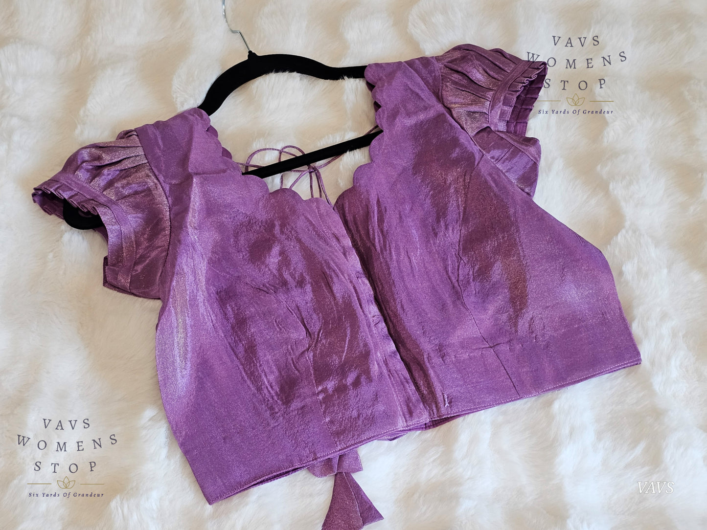 Lavender Shade Tissue Puff Sleeve Blouse