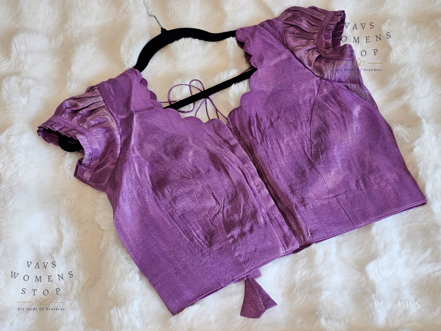 Lavender Shade Tissue Puff Sleeve Blouse