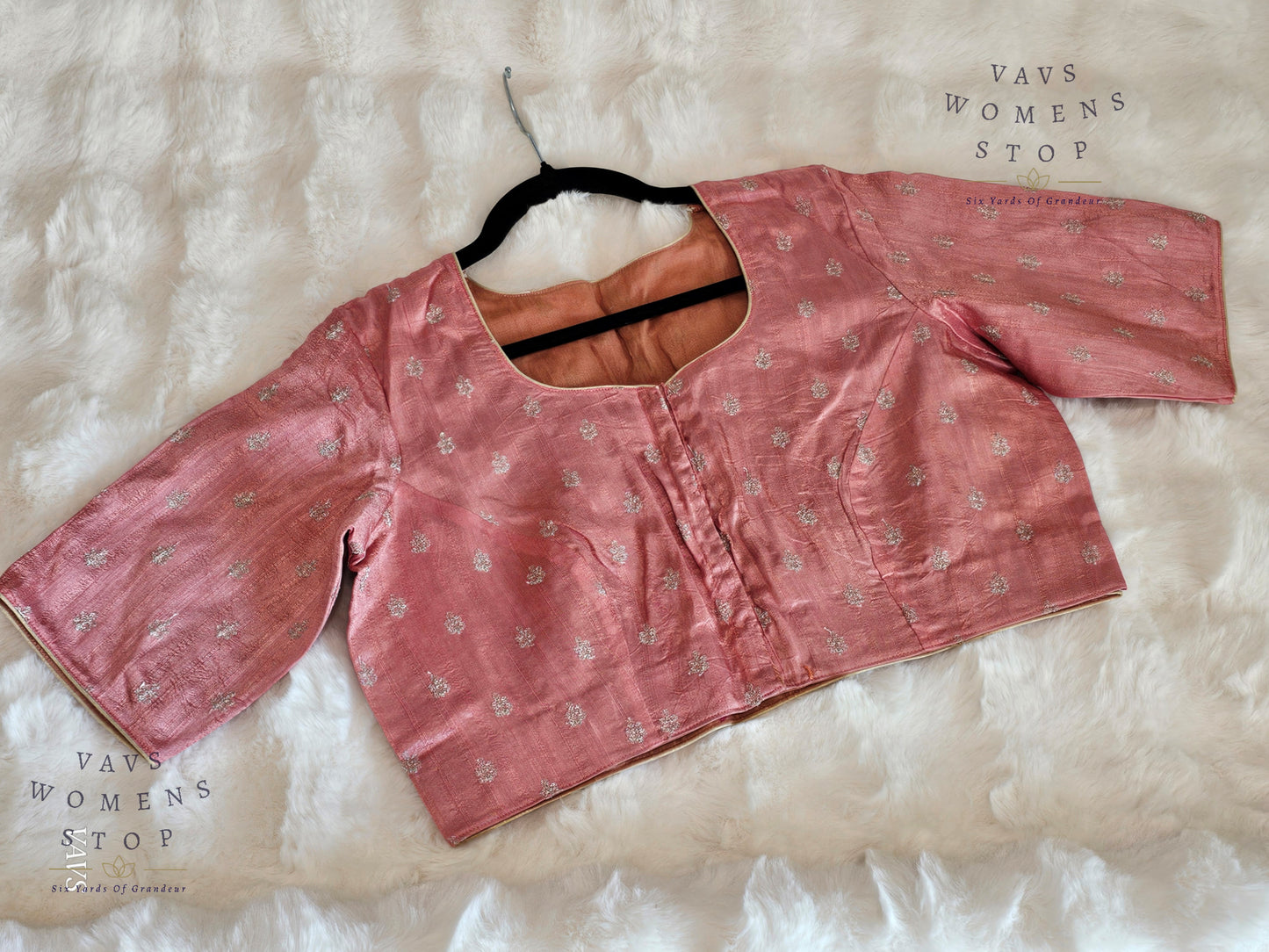 Peach Pink Raw Silk Blouse