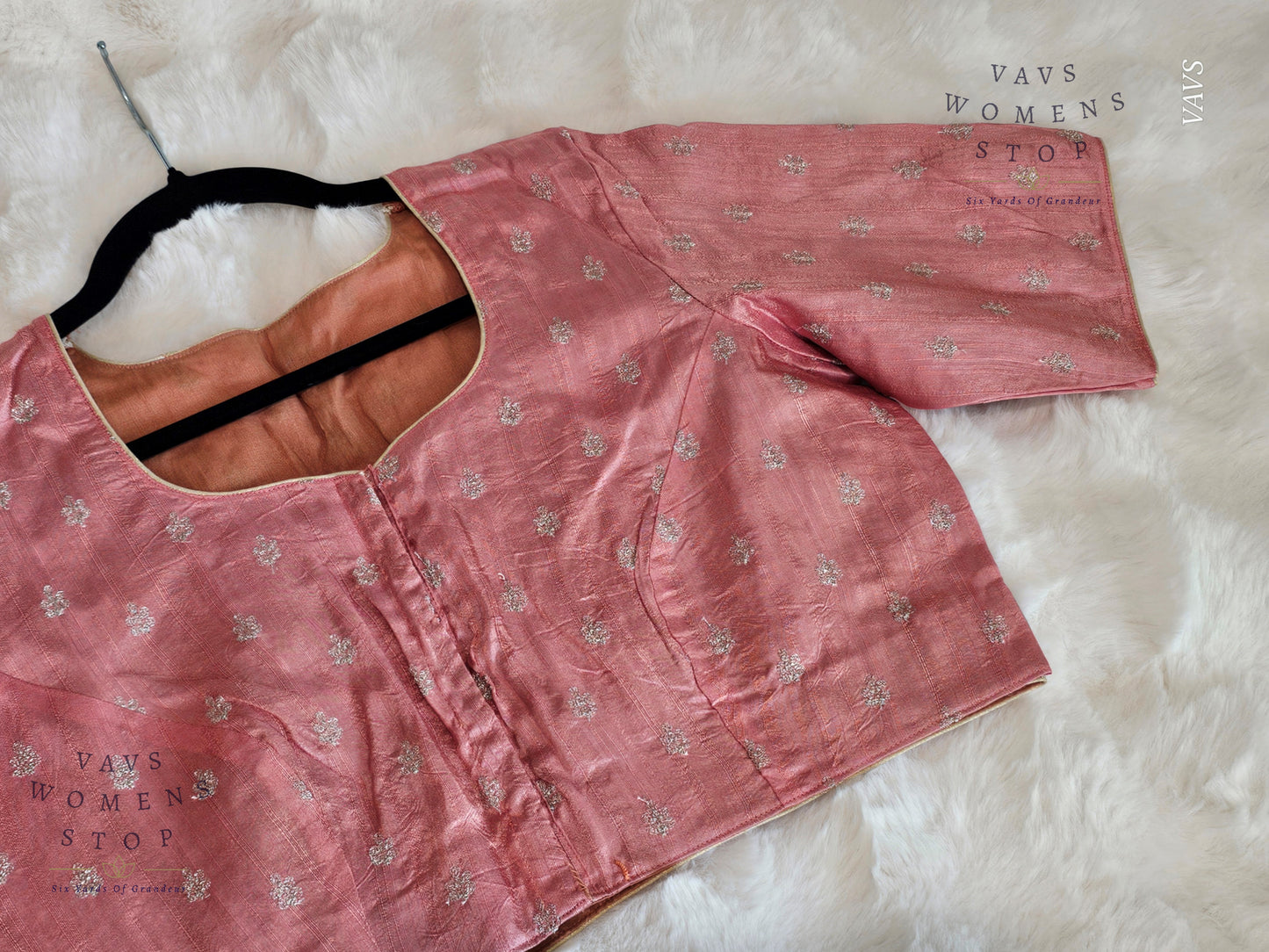 Peach Pink Raw Silk Blouse