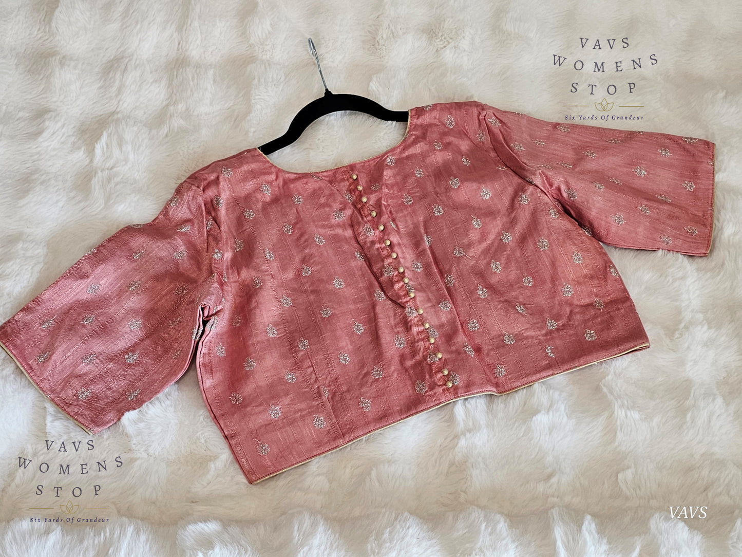 Peach Pink Raw Silk Blouse