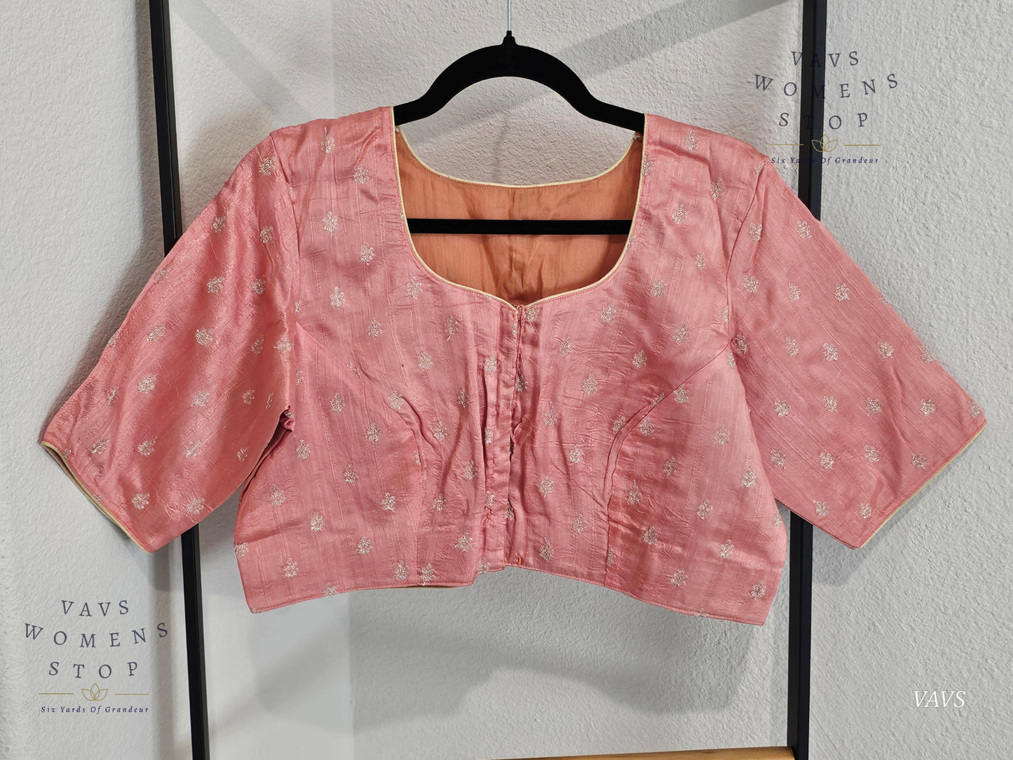 Peach Pink Raw Silk Blouse